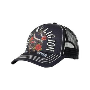 True Religion Snake Trucker Hat-Black