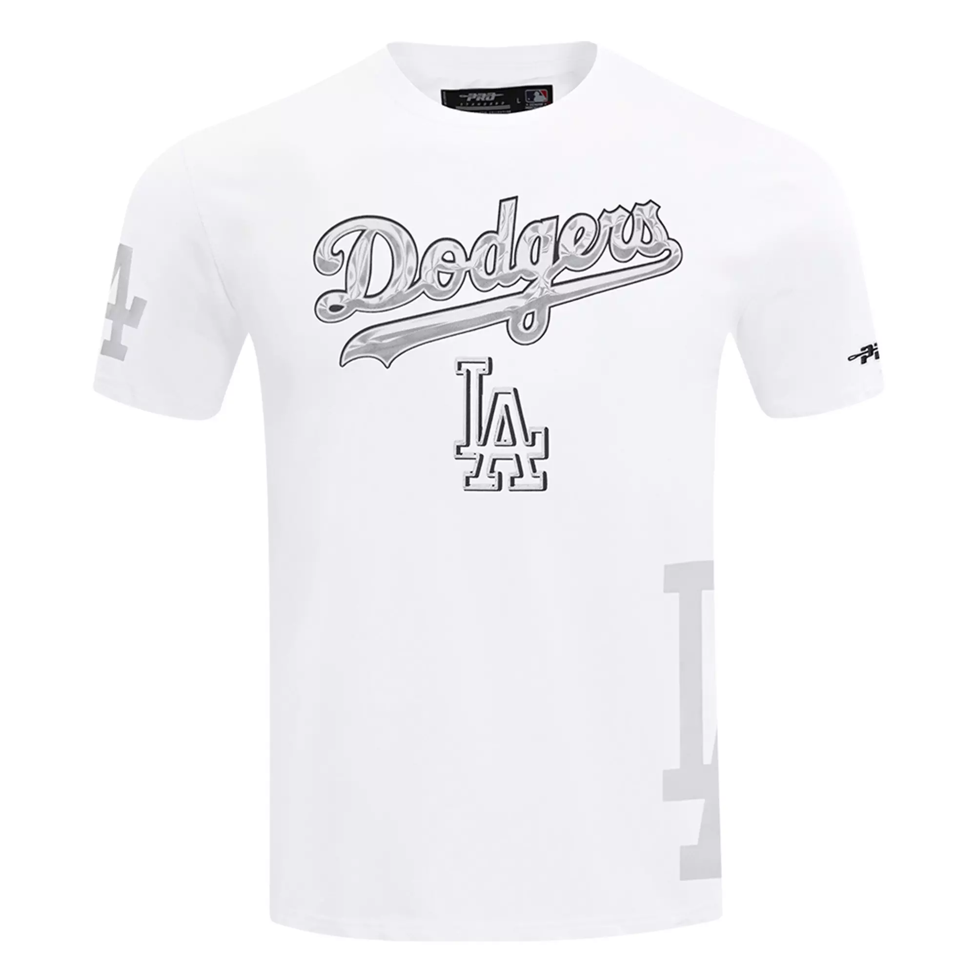 Pro Standard Los Angeles Dodgers Met Silver Tee-White - WHITE