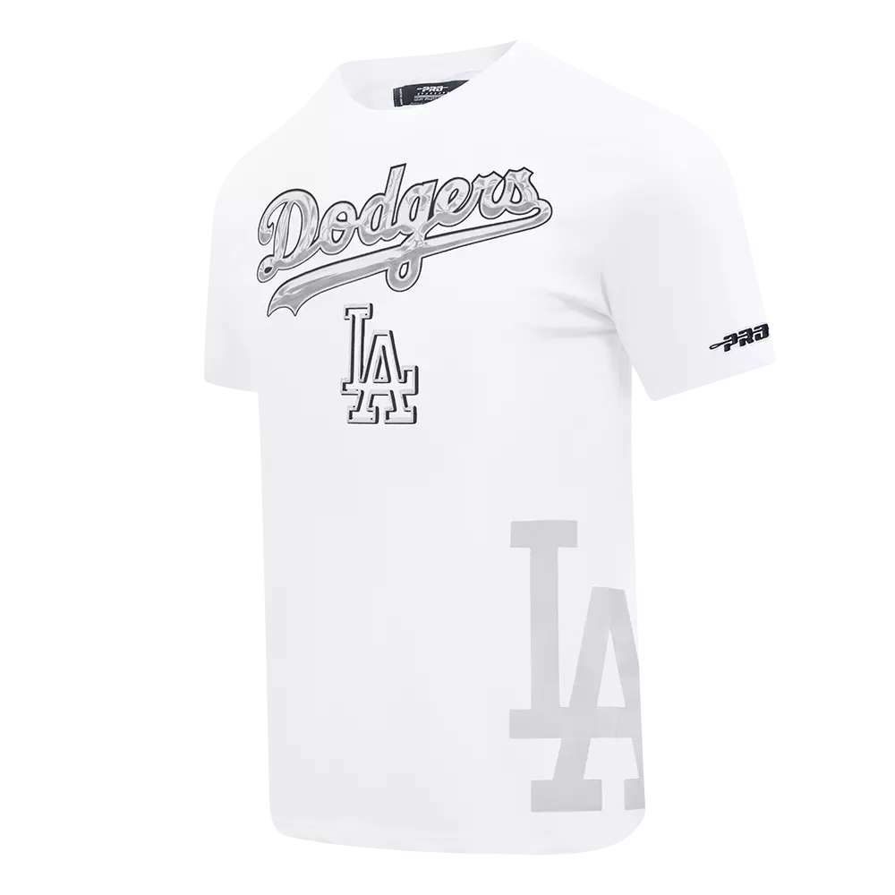 Pro Standard Los Angeles Dodgers Met Silver Tee - White - WHITE