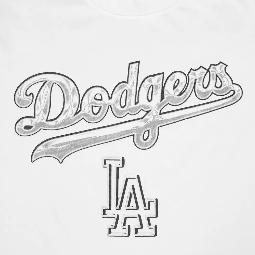 Pro Standard Los Angeles Dodgers Met Silver Tee - White - WHITE