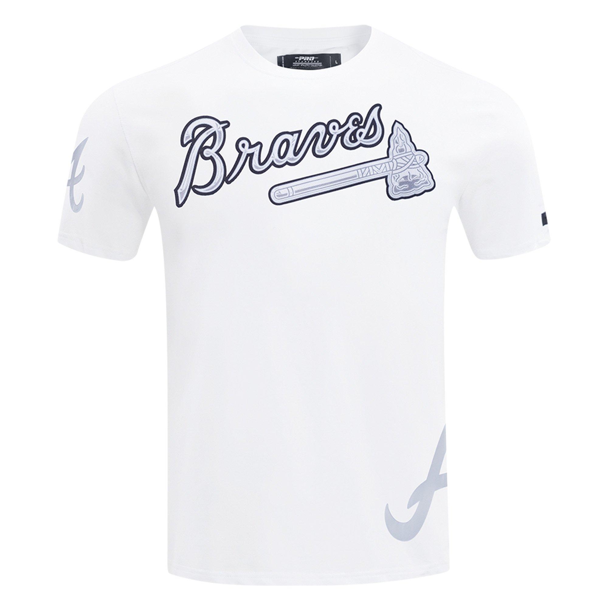 Pro Standard Atlanta Braves Met Silver Tee - White - WHITE Thumbnail View 1