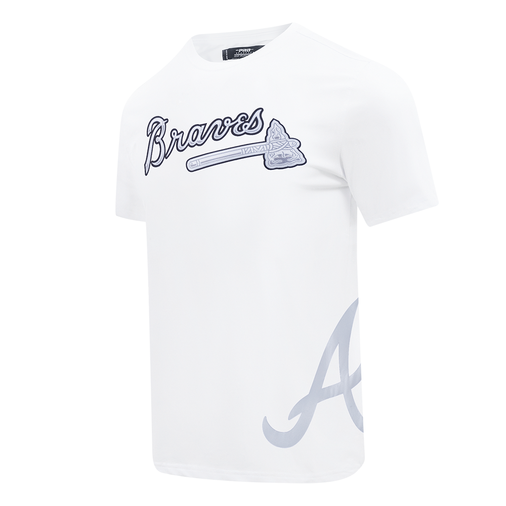 Pro Standard Atlanta Braves Met Silver Tee - White - WHITE Thumbnail View 3