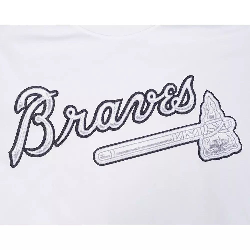 Pro Standard Atlanta Braves Met Silver Tee-White - WHITE