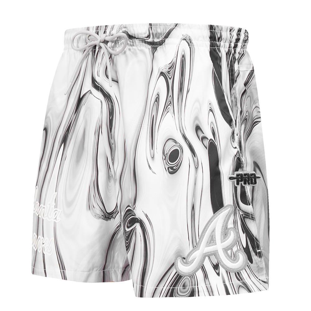 Pro Standard Atlanta Braves Met Silver Short Pants-Silver - SILVER Thumbnail View 3