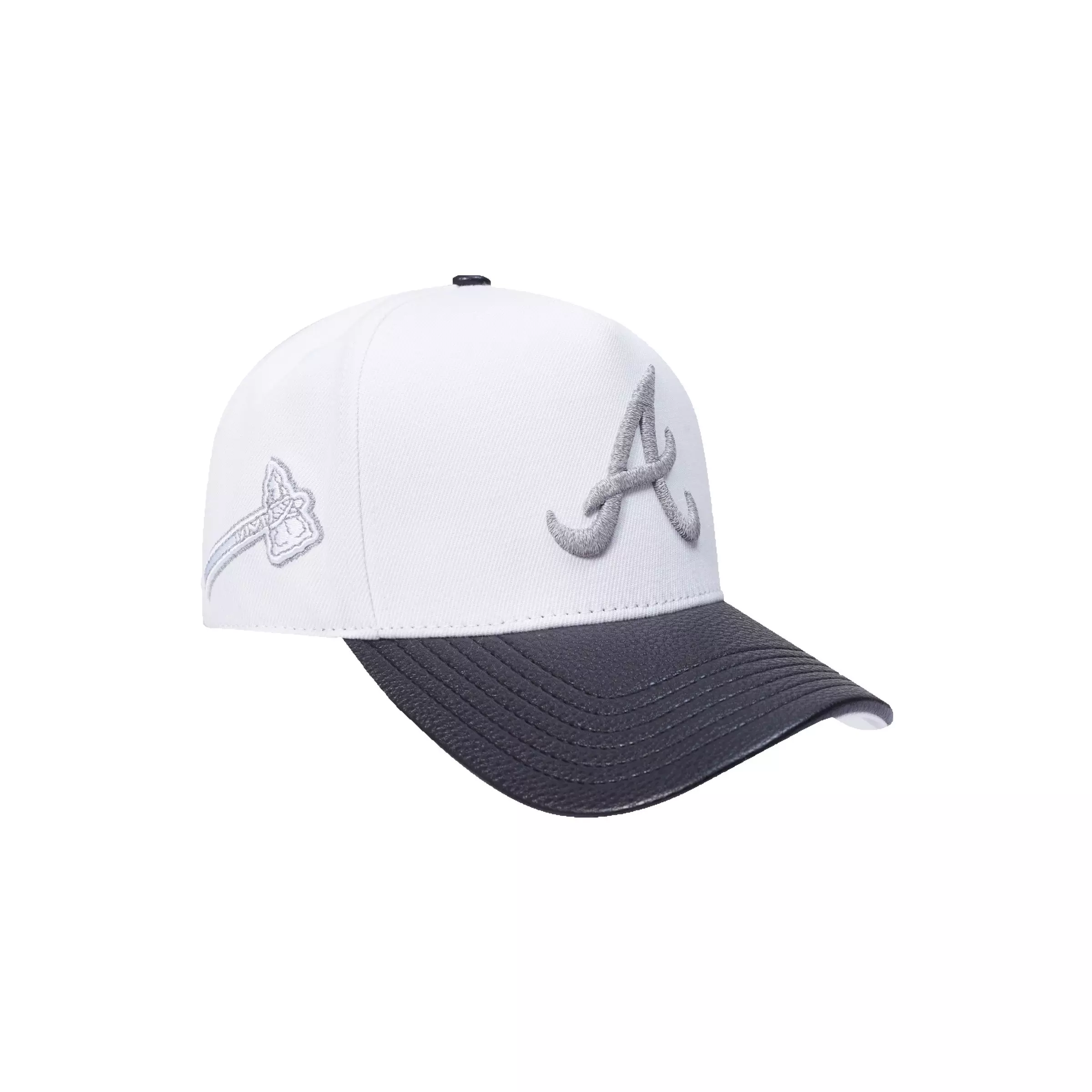 New Era Atlanta Braves Met Silver Snapback Hat-White - WHITE/BLACK