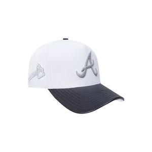 New Era Atlanta Braves Met Silver Snapback Hat-White