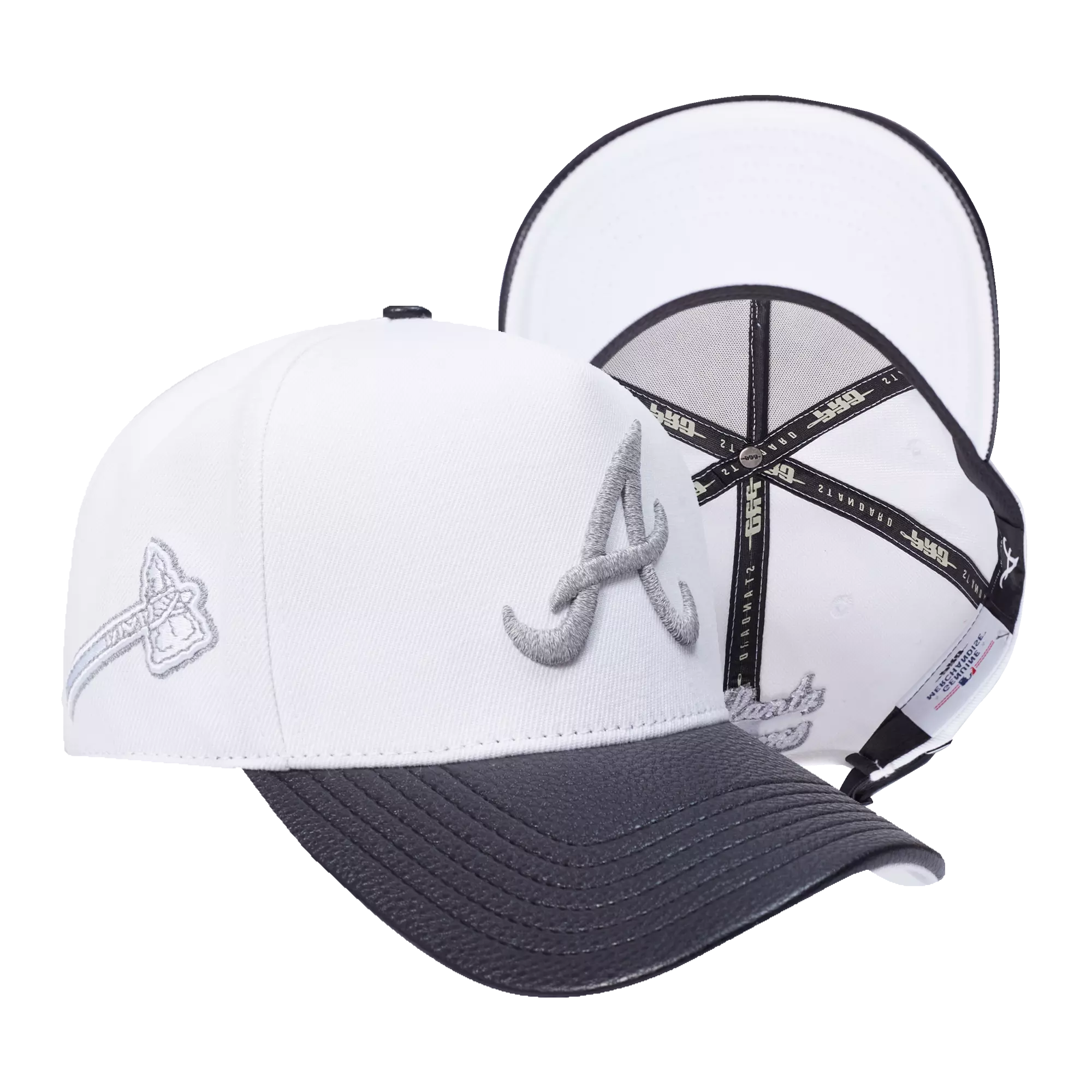 New Era Atlanta Braves Met Silver Snapback Hat-White - WHITE/BLACK