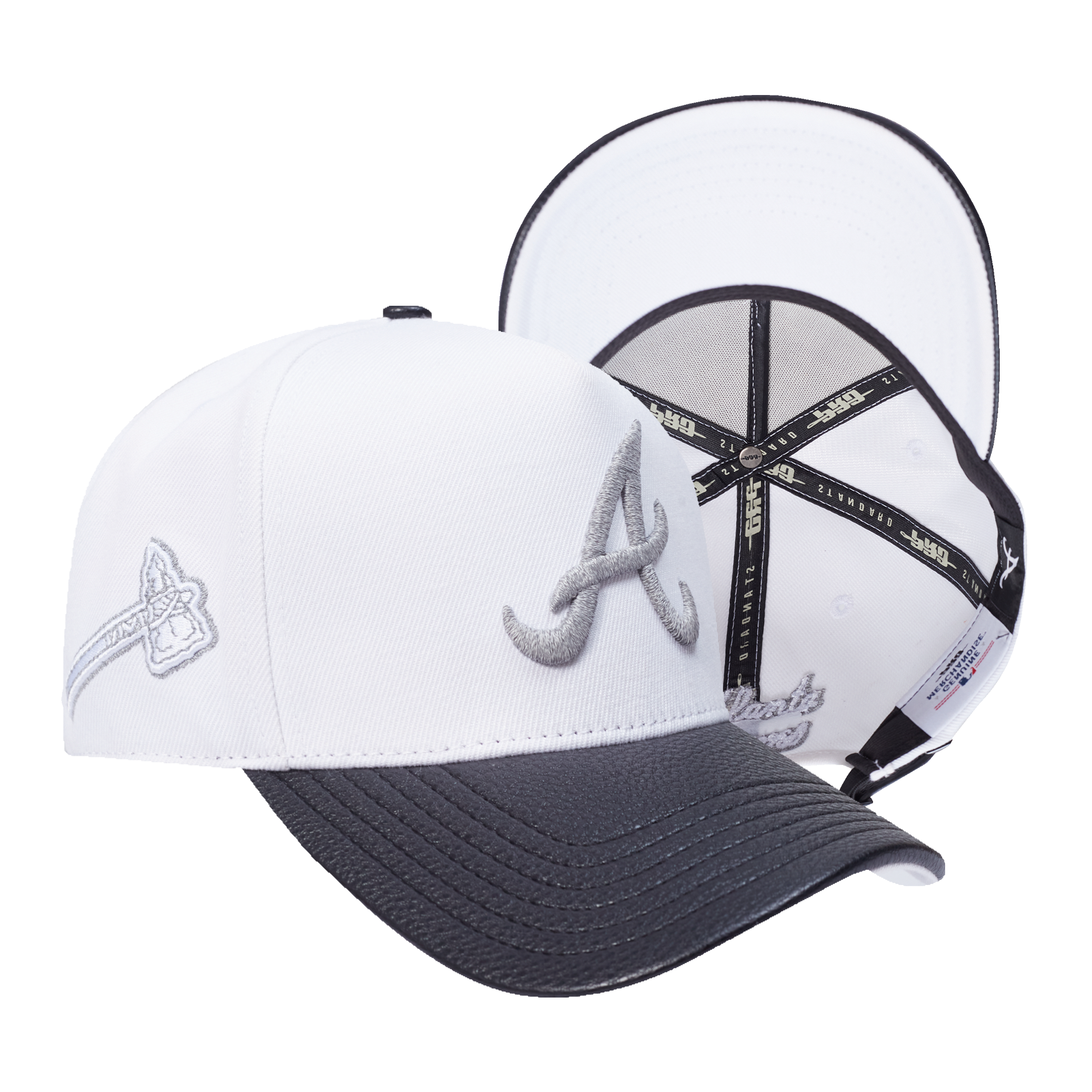 New Era Atlanta Braves Met Silver Snapback Hat-White - WHITE/BLACK