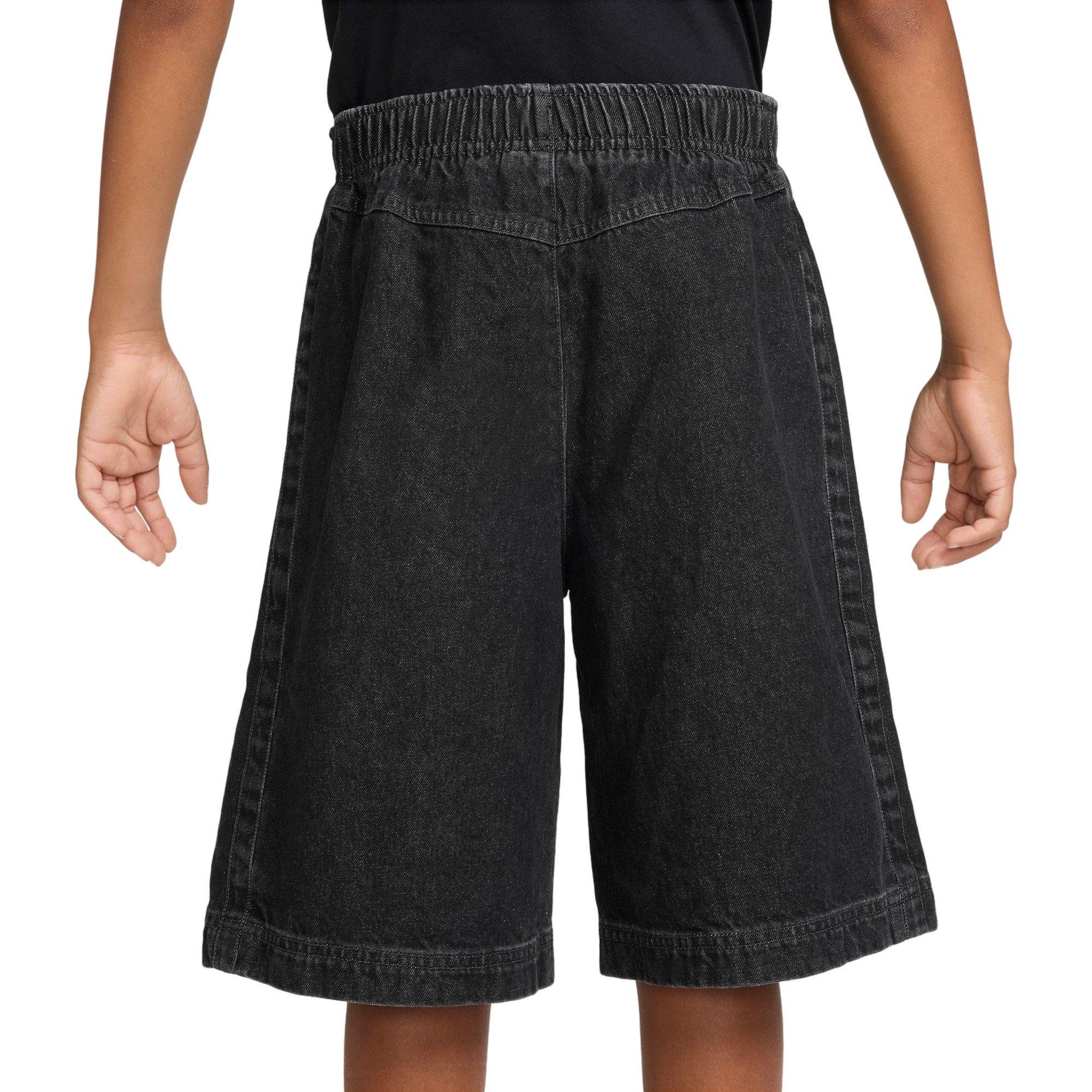 Nike Big Kids' Sportswear Denim Shorts - GREY Thumbnail View 2