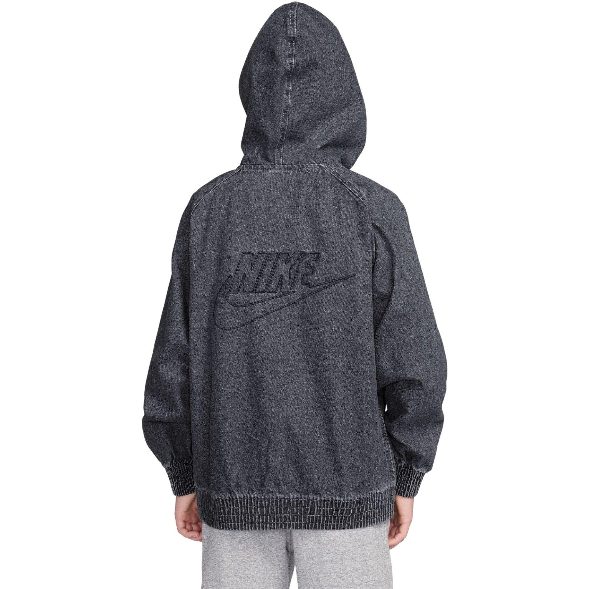 Nike Sportswear Collection Full-Zip Hooded Denim Big Boys' Jacket