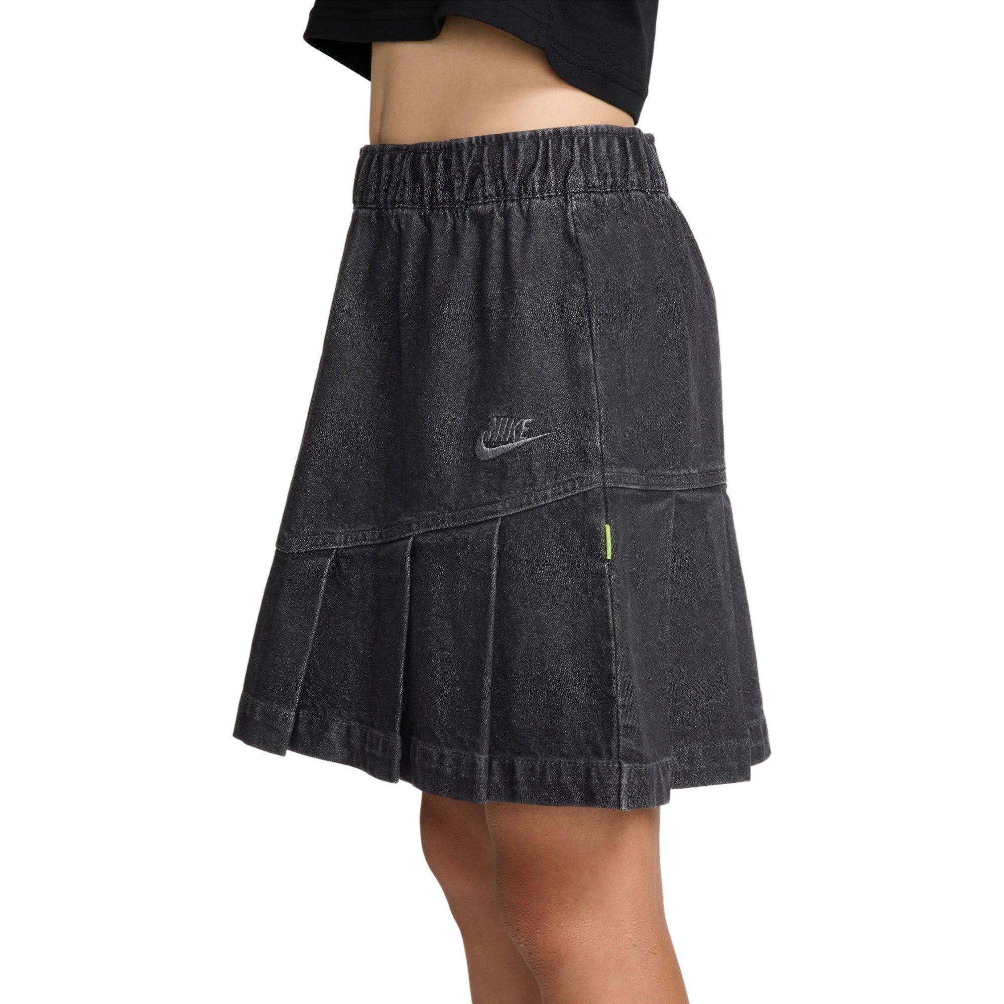 Nike Big Girls' Sportswear Denim Pleated Skirt - GREY Thumbnail View 3
