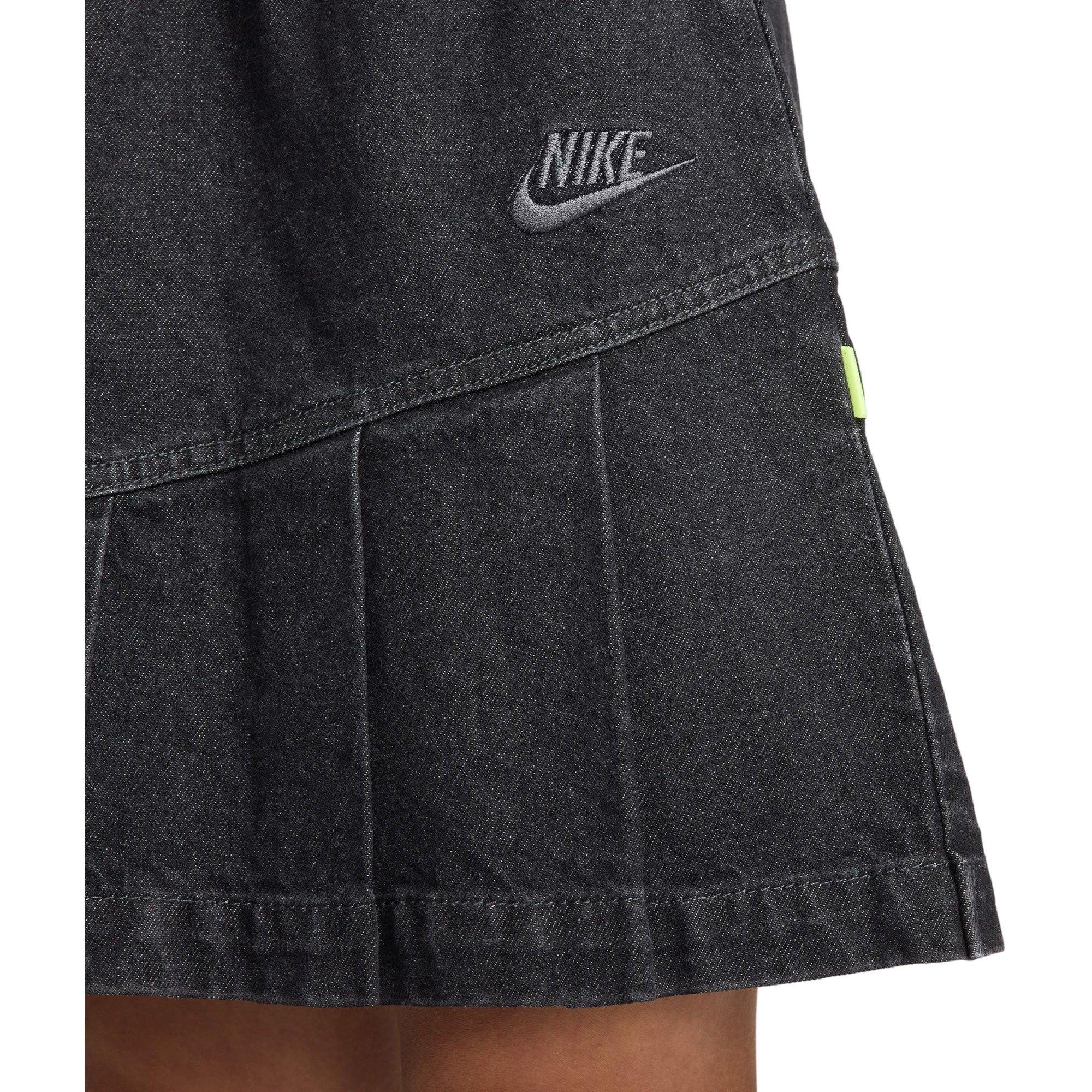 Nike Big Girls' Sportswear Denim Pleated Skirt - GREY Thumbnail View 4