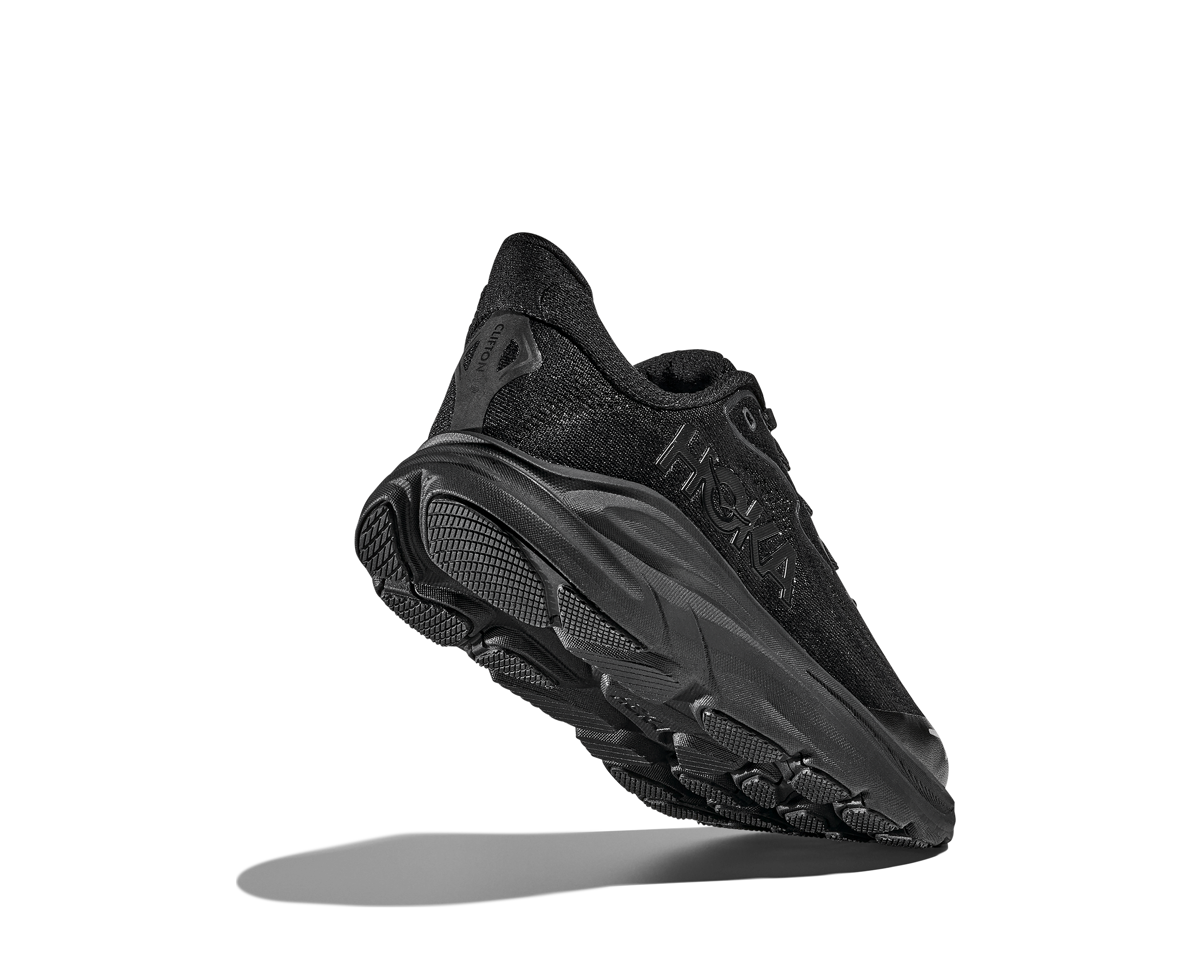 Hoka Clifton 10 "Black/Black" Grade School Boys' Running Shoe - BLACK Thumbnail View 7