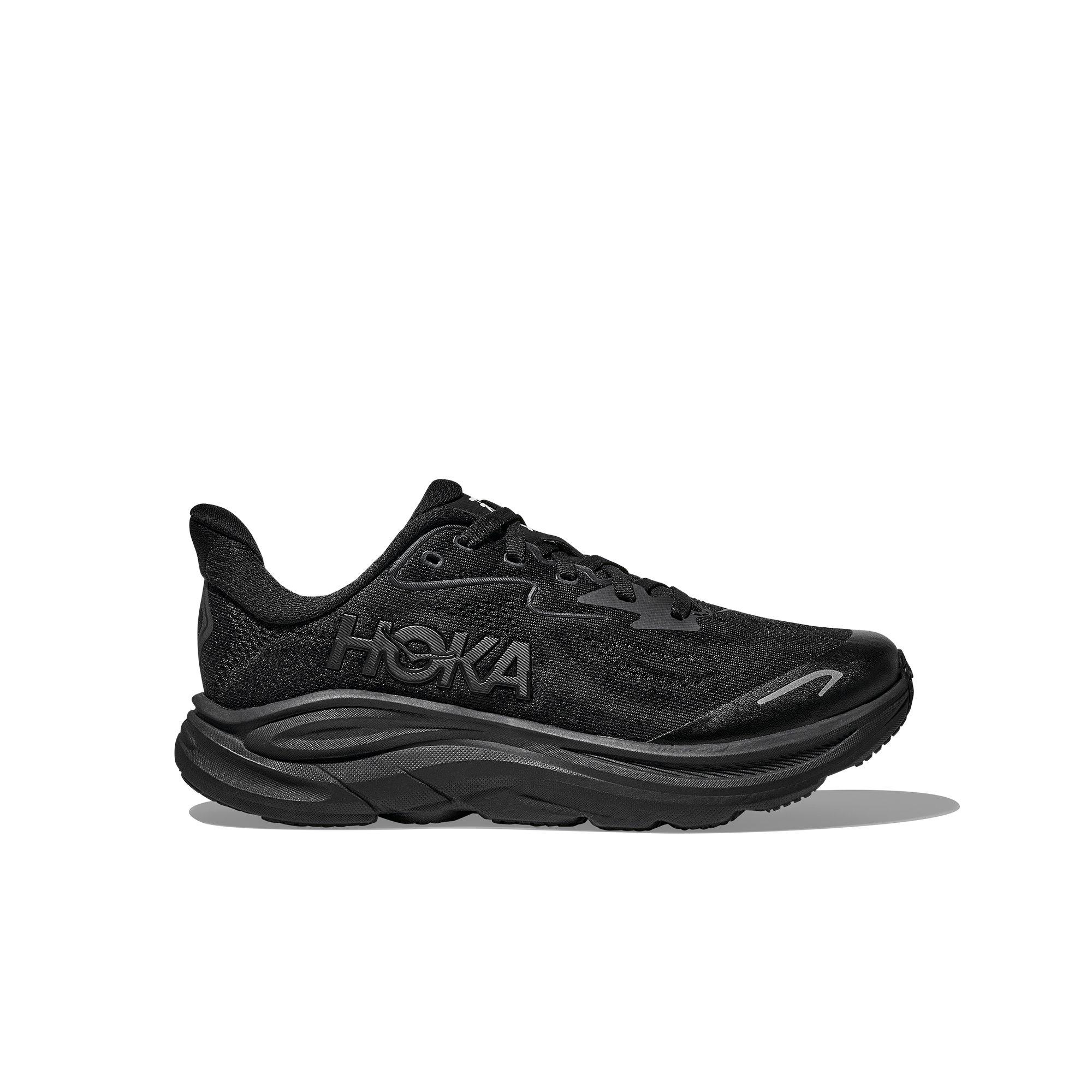 Hoka Clifton 10 "Black/Black" Grade School Boys' Running Shoe - BLACK Thumbnail View 1