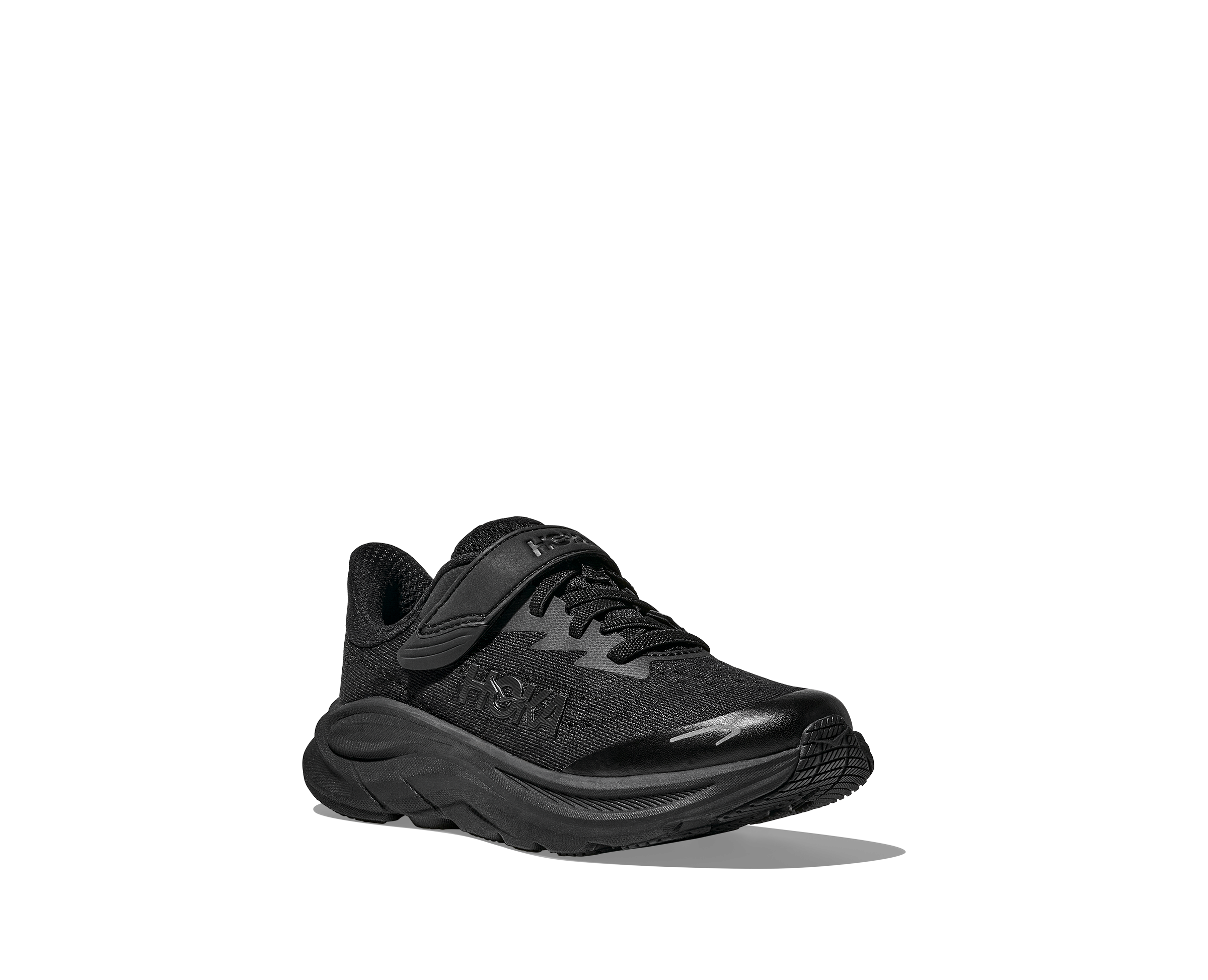 Hoka Clifton 10 "Black/Black" Preschool Boys' Running Shoe - BLACK Thumbnail View 5