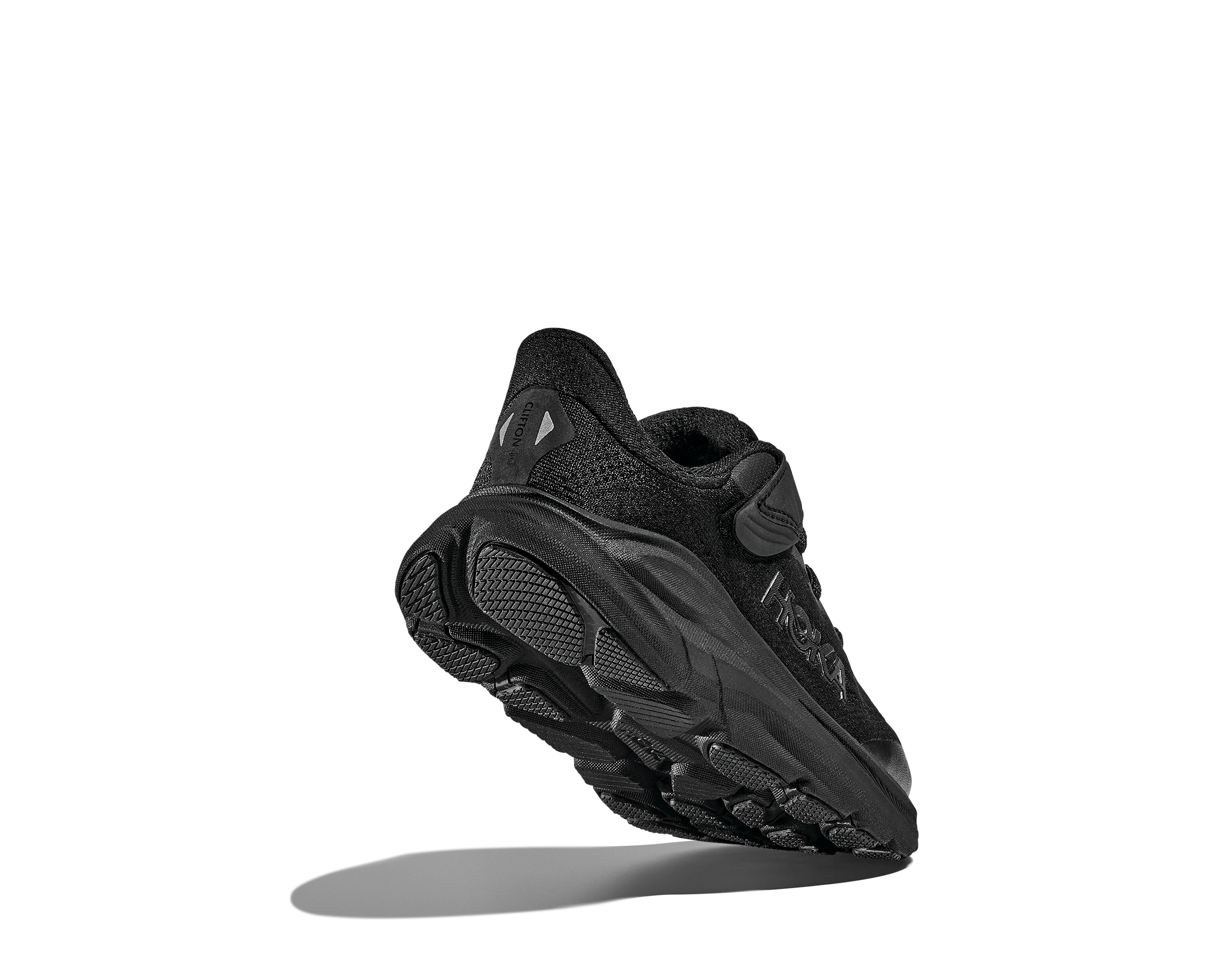 Hoka Clifton 10 "Black/Black" Preschool Boys' Running Shoe - BLACK Thumbnail View 7