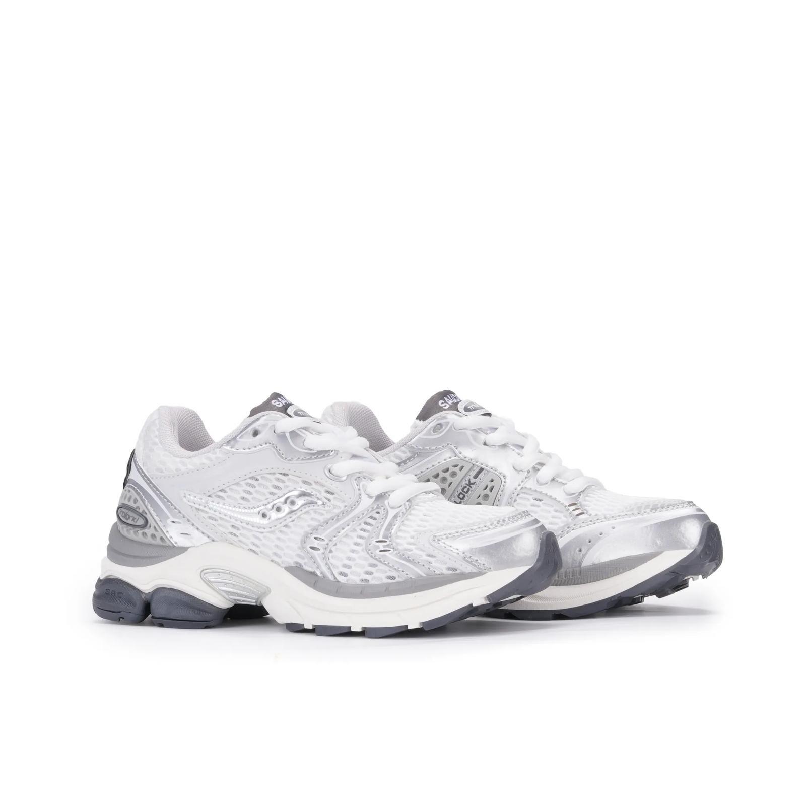 Saucony Triumph 4 KDZ "White/Silver" Preschool Kids' Shoe - WHITE/SILVER