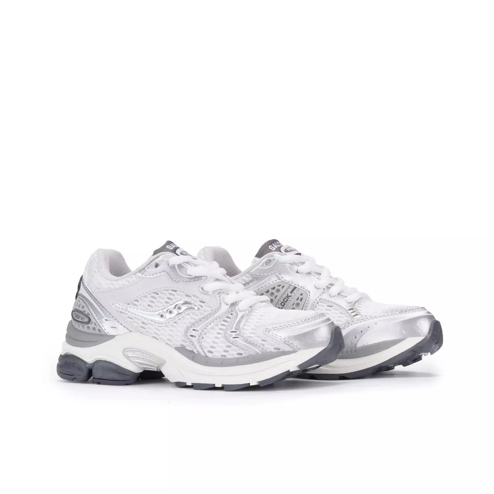 Saucony Triumph 4 KDZ "White/Silver" Preschool Kids' Shoe - WHITE/SILVER