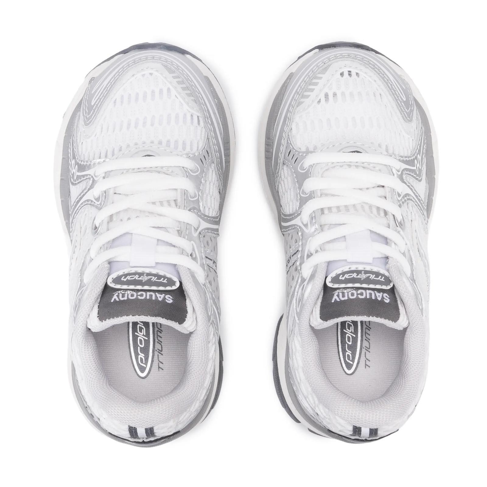 Saucony Triumph 4 KDZ "White/Silver" Toddler Kids' Shoe - WHITE/SILVER