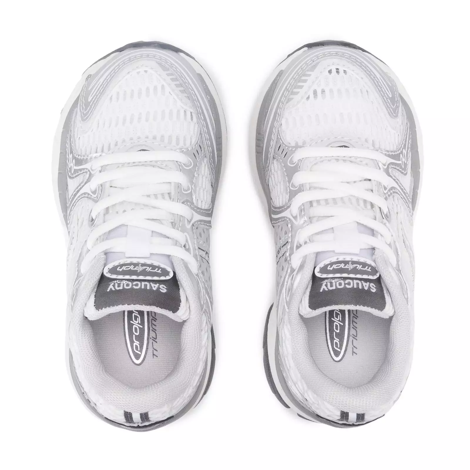 Saucony Triumph 4 KDZ "White/Silver" Toddler Kids' Shoe - WHITE/SILVER