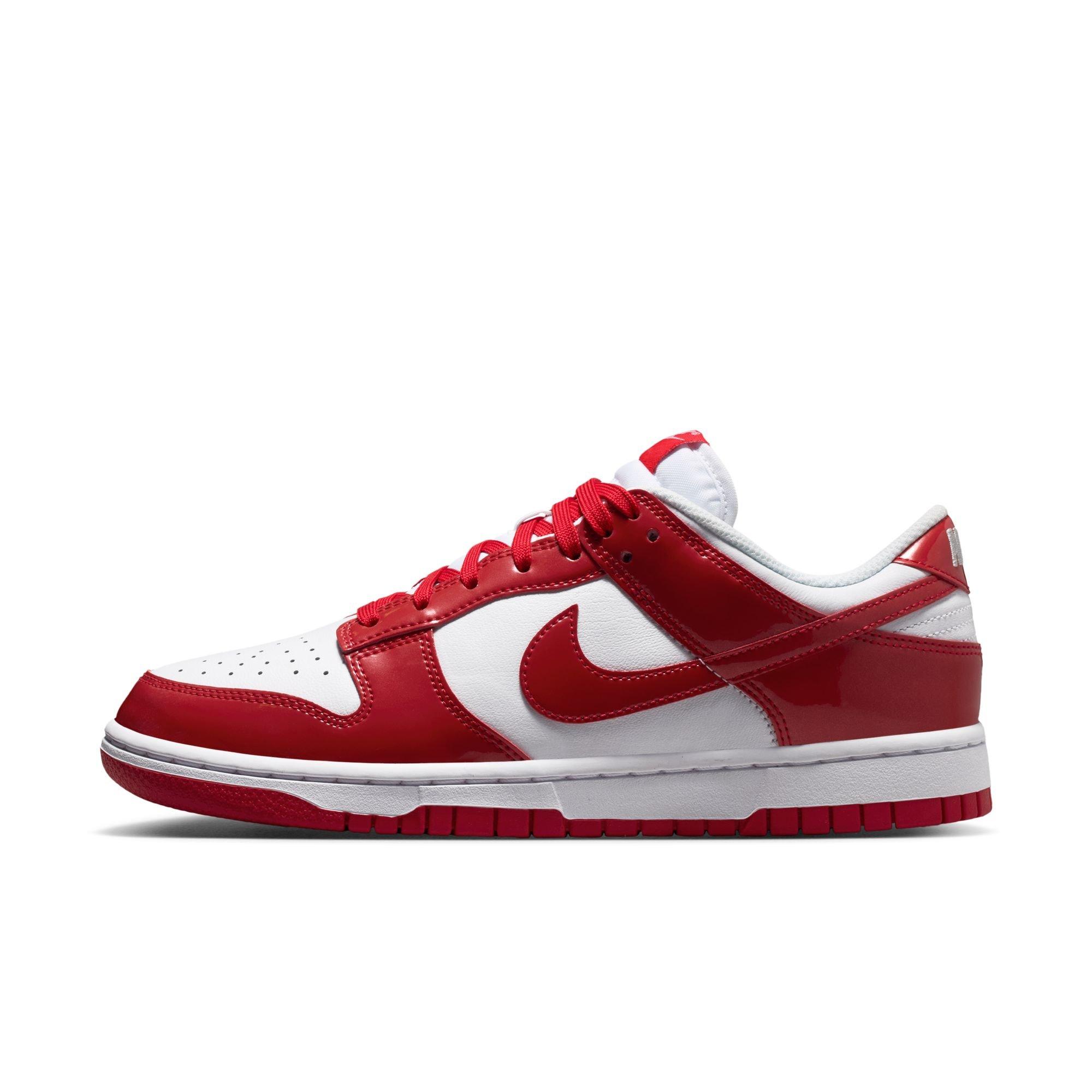 Nike Dunk Low SE "White/University Red" Women's Shoe - WHITE/RED Thumbnail View 3