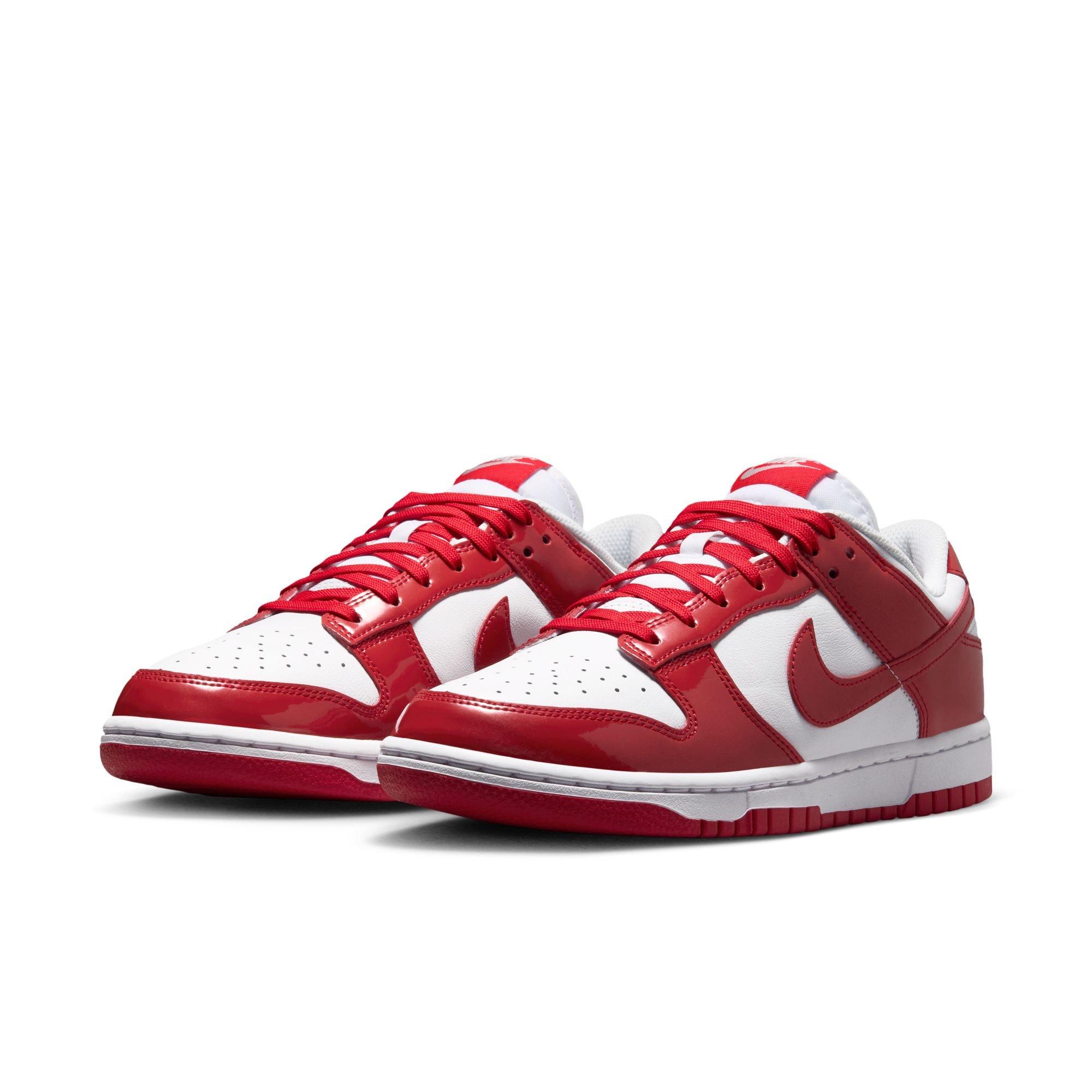 Nike Dunk Low SE "White/University Red" Women's Shoe - WHITE/RED Thumbnail View 5