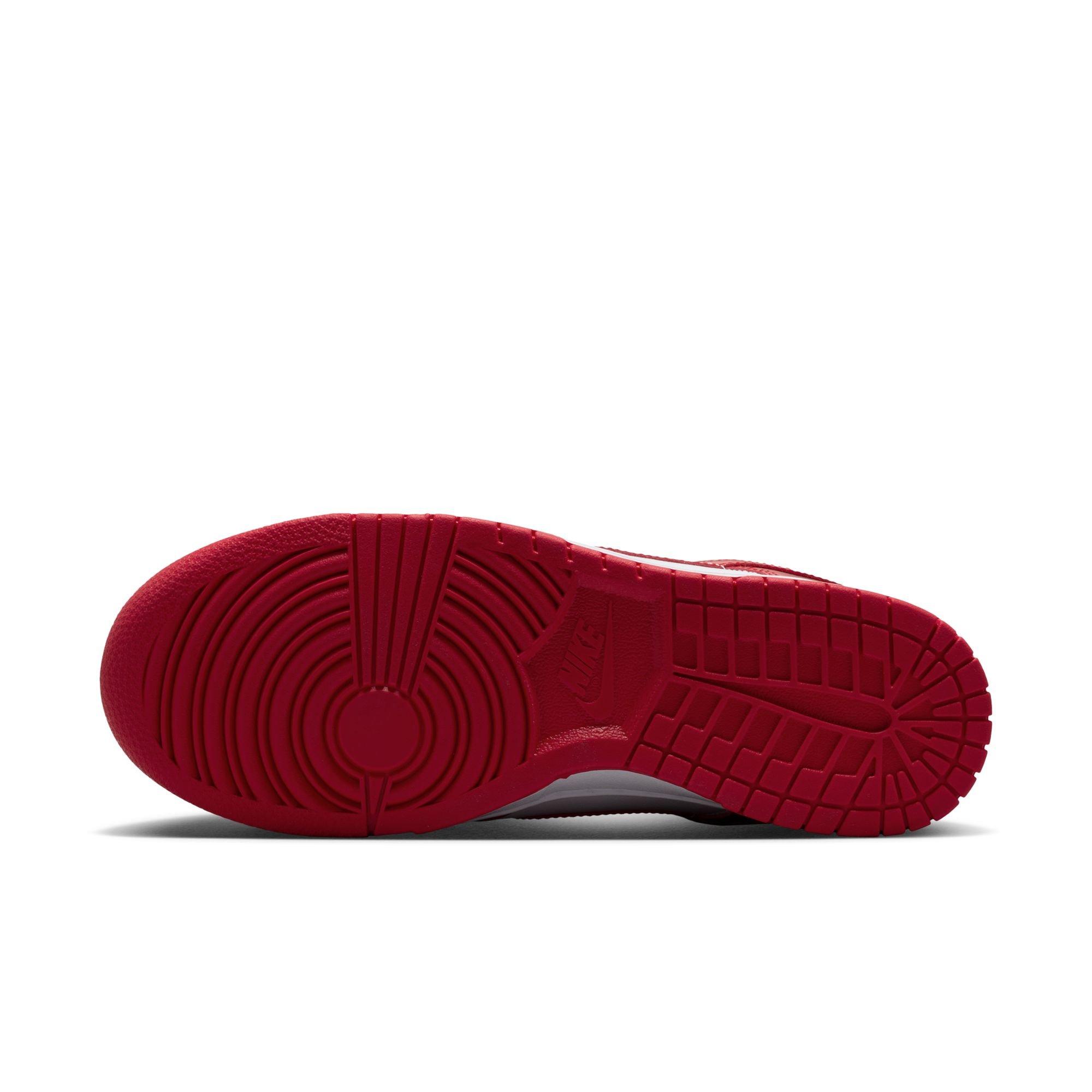 Nike Dunk Low SE "White/University Red" Women's Shoe - WHITE/RED Thumbnail View 8