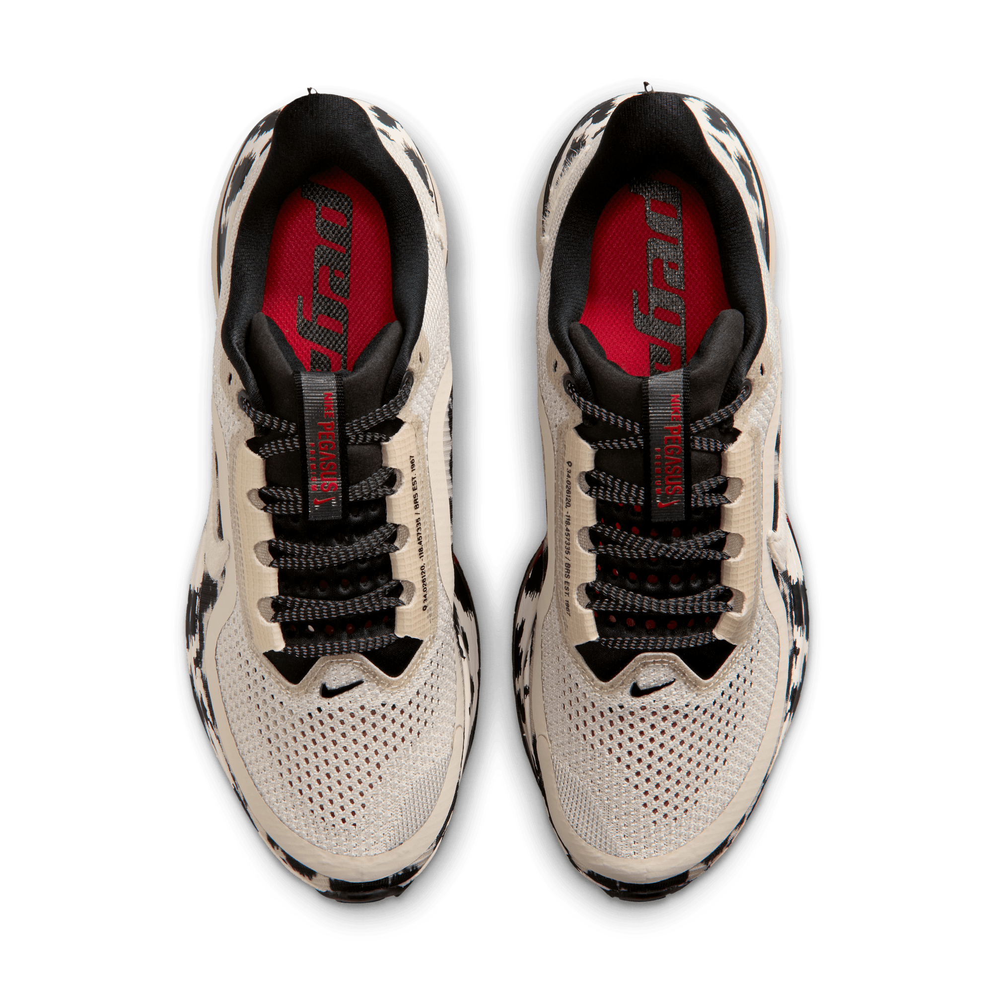 Nike Pegasus Premium "Lt Orewood Brn/Sail/Black/University Red" Women's Road Running Shoe - WHITE/MULTI Thumbnail View 6