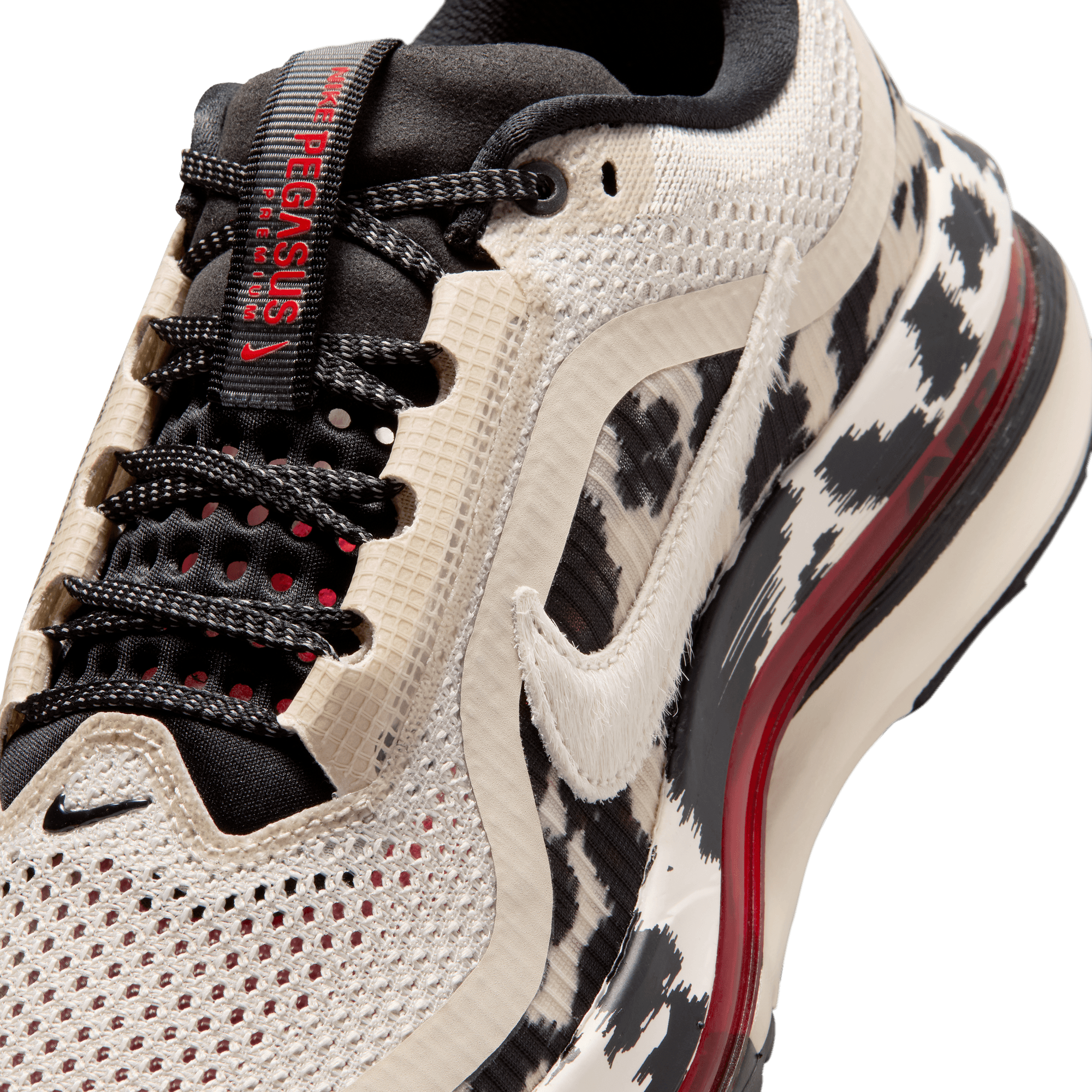 Nike Pegasus Premium "Lt Orewood Brn/Sail/Black/University Red" Women's Road Running Shoe - WHITE/MULTI Thumbnail View 10