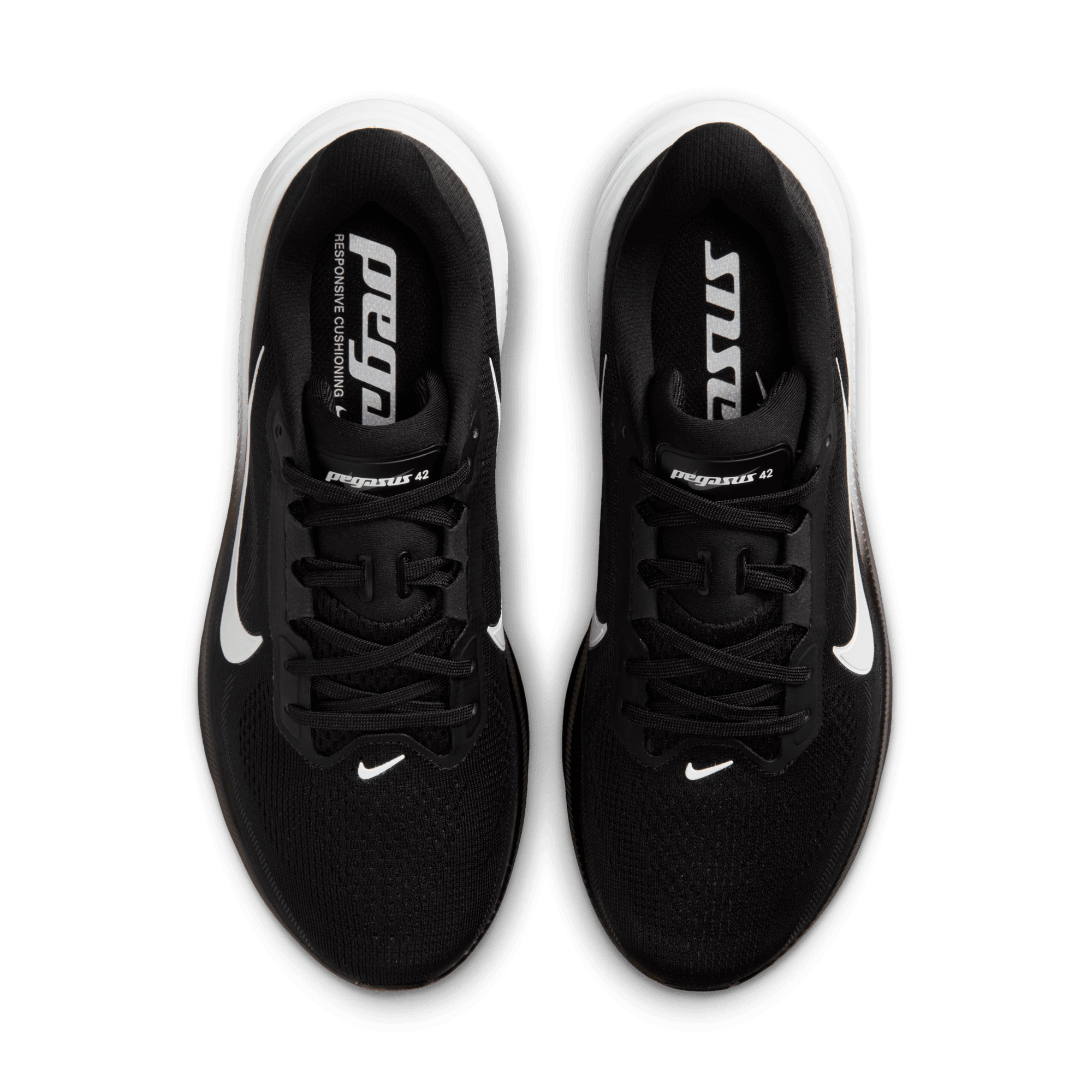 Nike Pegasus 42 "Black/White/Iron Grey" Women's Road Running Shoe - BLACK/WHITE Thumbnail View 6