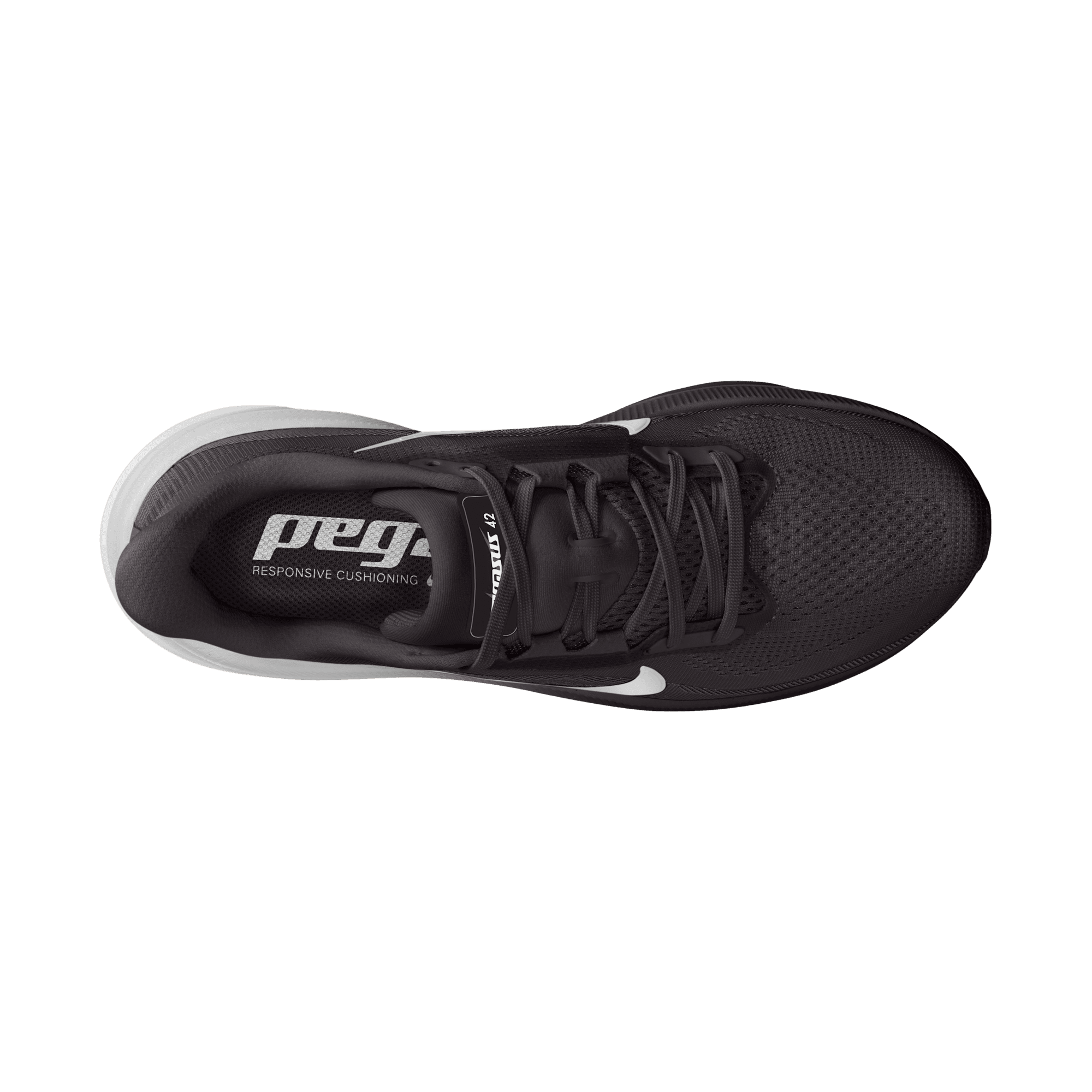 Nike Pegasus 42 "Black/White/Iron Grey" Women's Road Running Shoe - BLACK/WHITE Thumbnail View 8