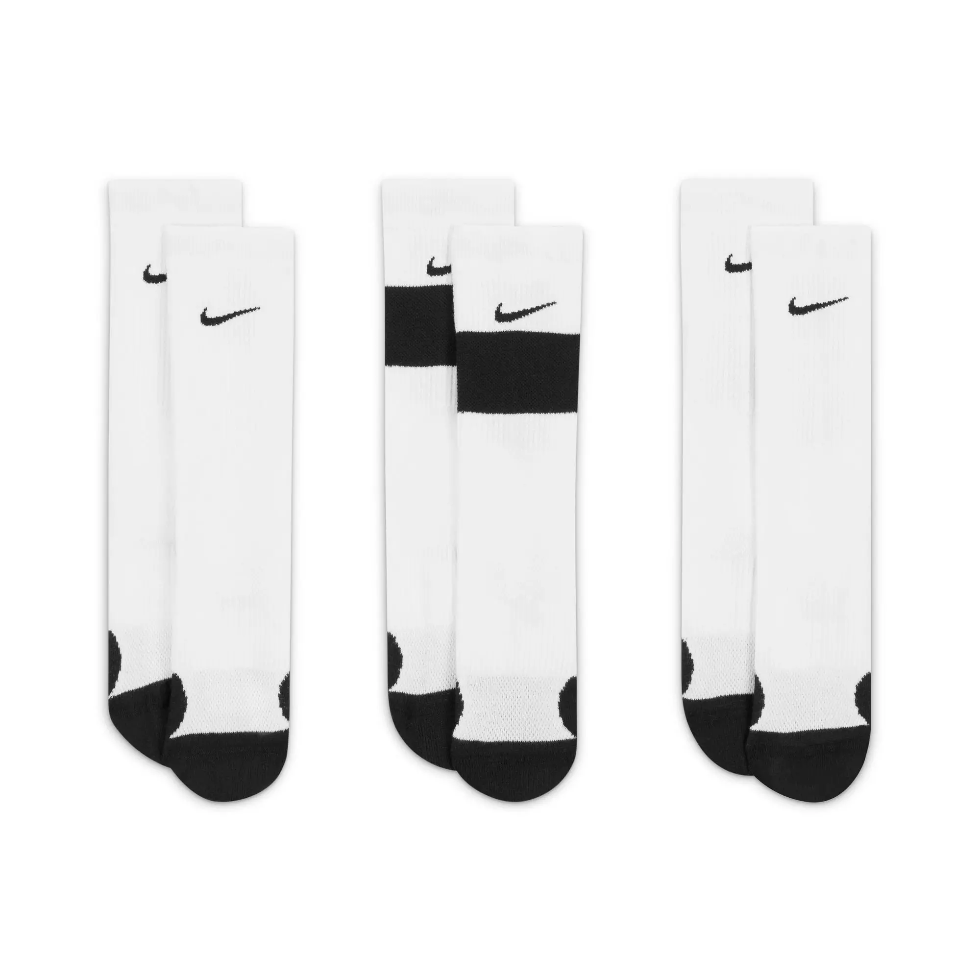 Nike Big Kids' Elite Basketball Crew Socks (3 Pairs) - WHITE