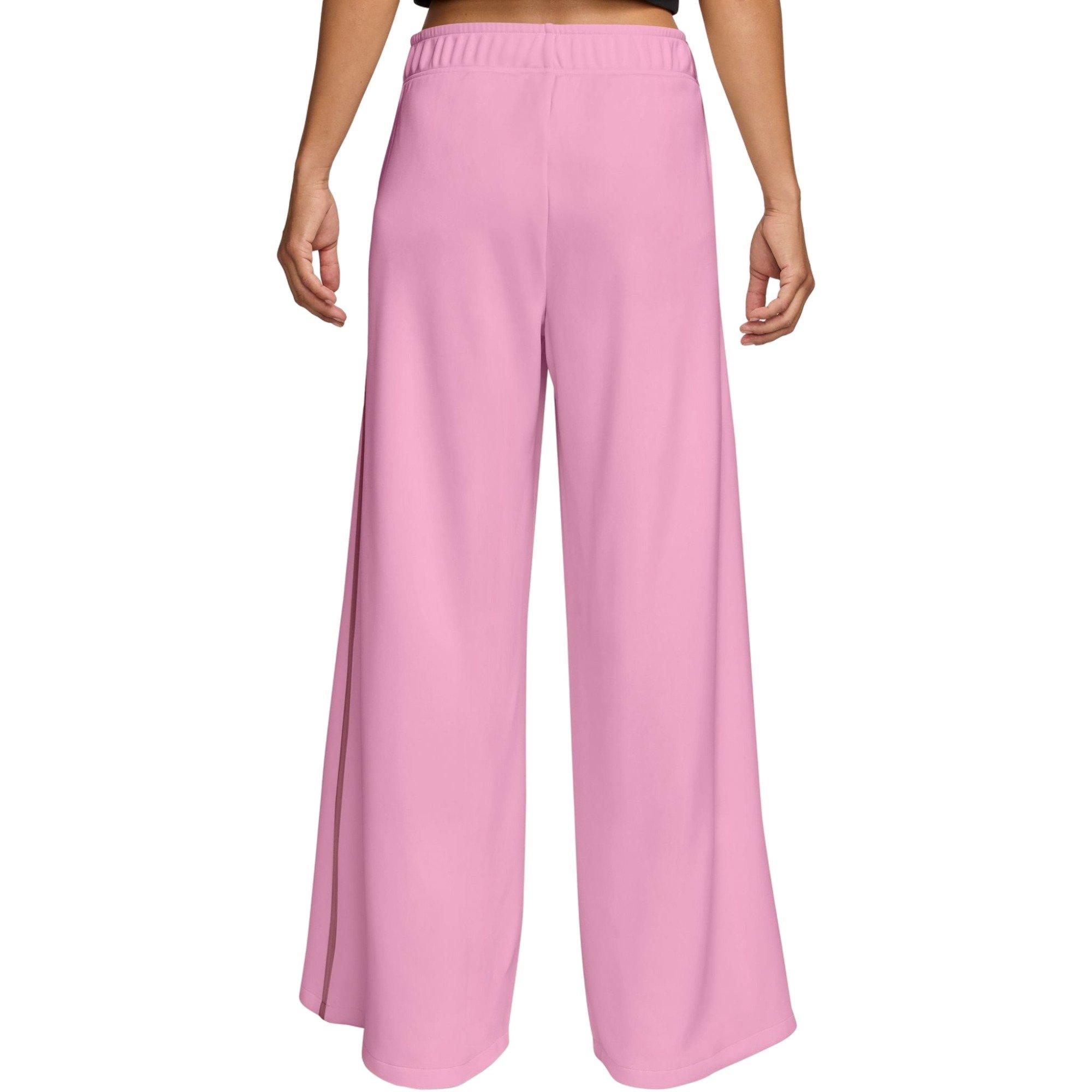 Nike Women's Sportswear Mid-Rise Wide-Leg Track Pants - Pink - PINK