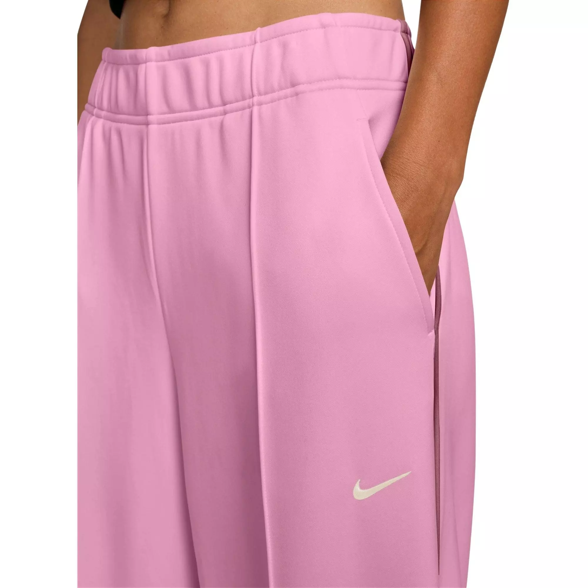 Nike Women's Sportswear Mid-Rise Wide-Leg Track Pants - Pink - PINK