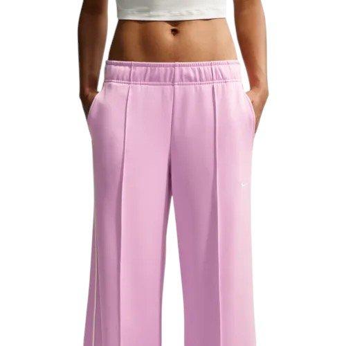 Nike Women's Sportswear Mid-Rise Wide-Leg Track Pants - Pink - PINK