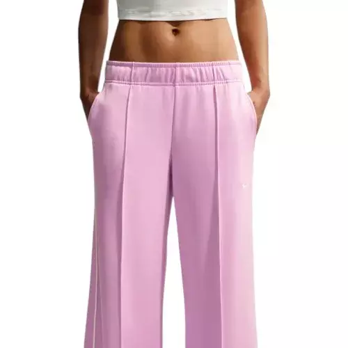 Nike Women's Sportswear Mid-Rise Wide-Leg Track Pants - Pink - PINK
