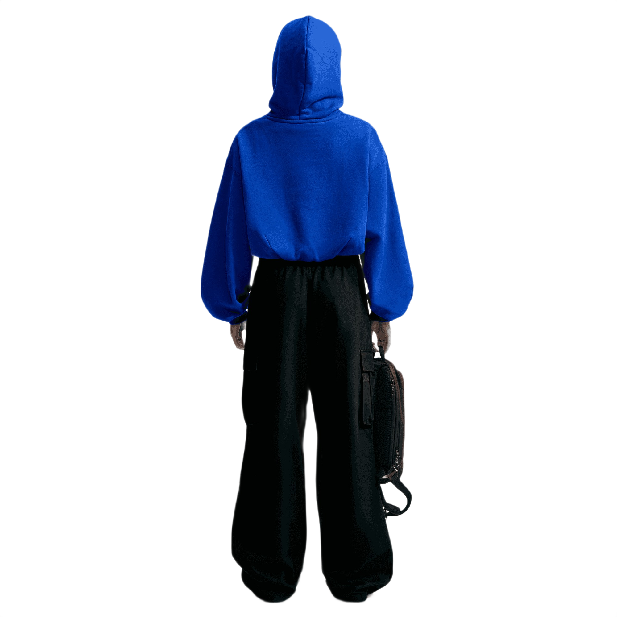 Nike Women's Studio Fleece Medium Weight Oversized Cropped Hoodie - BLUE Thumbnail View 2