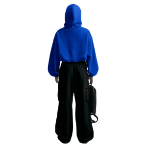 Nike Women's Studio Fleece Medium Weight Oversized Cropped Hoodie - BLUE