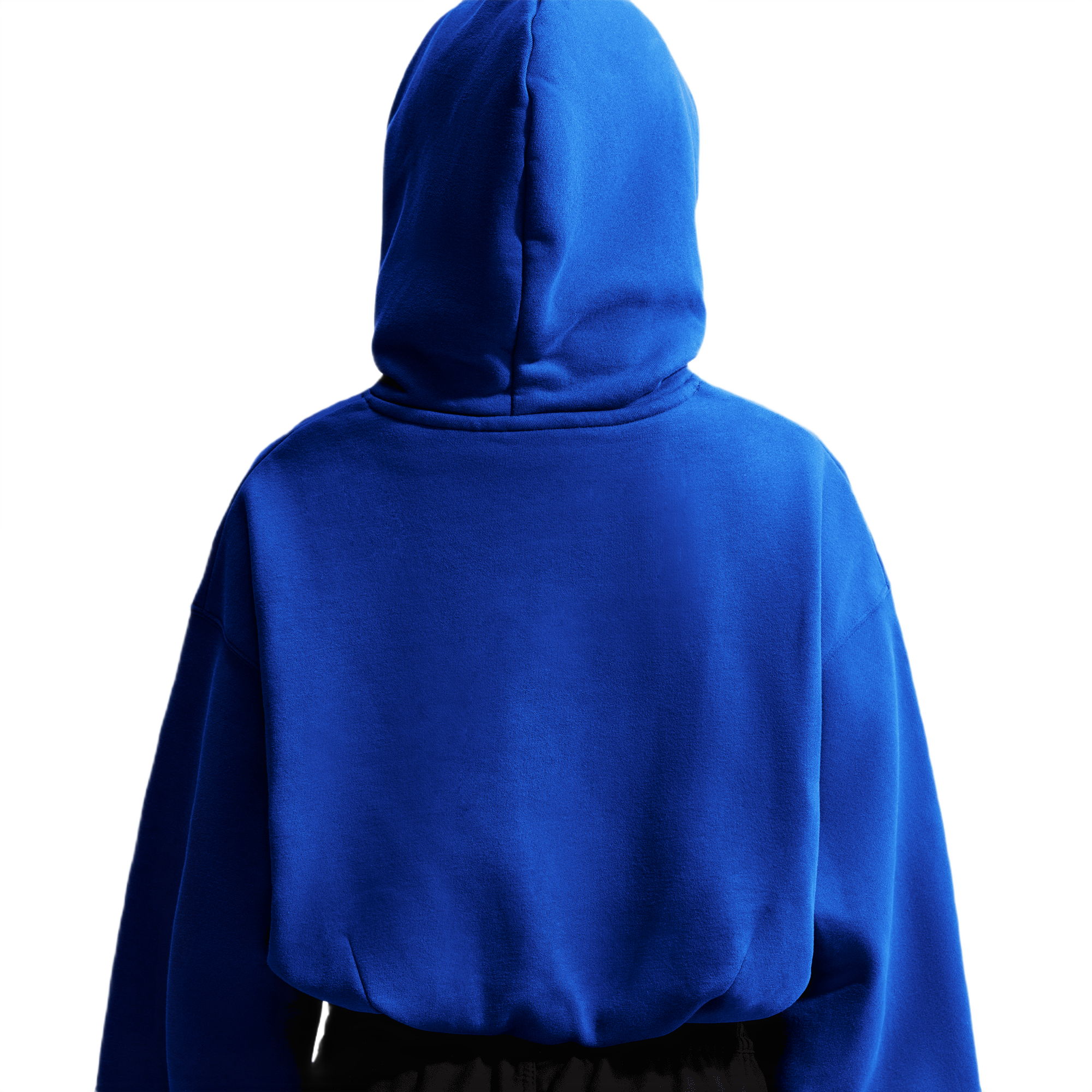 Nike Women's Studio Fleece Medium Weight Oversized Cropped Hoodie - BLUE Thumbnail View 4