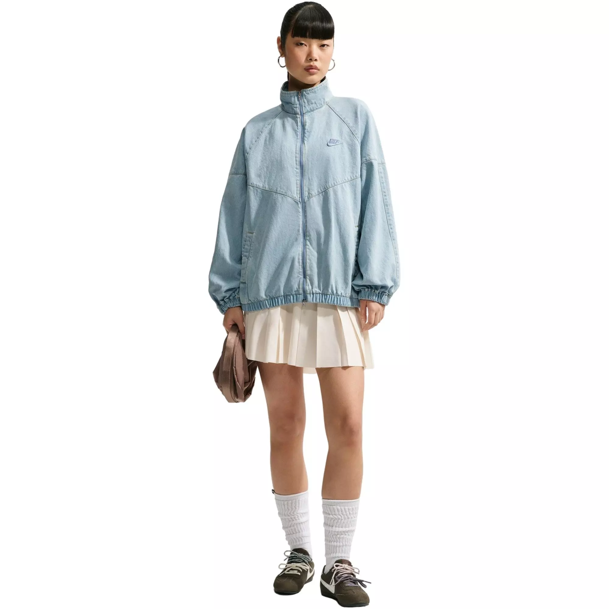 Nike Women's Windrunner Oversized Denim Jacket - BLUE