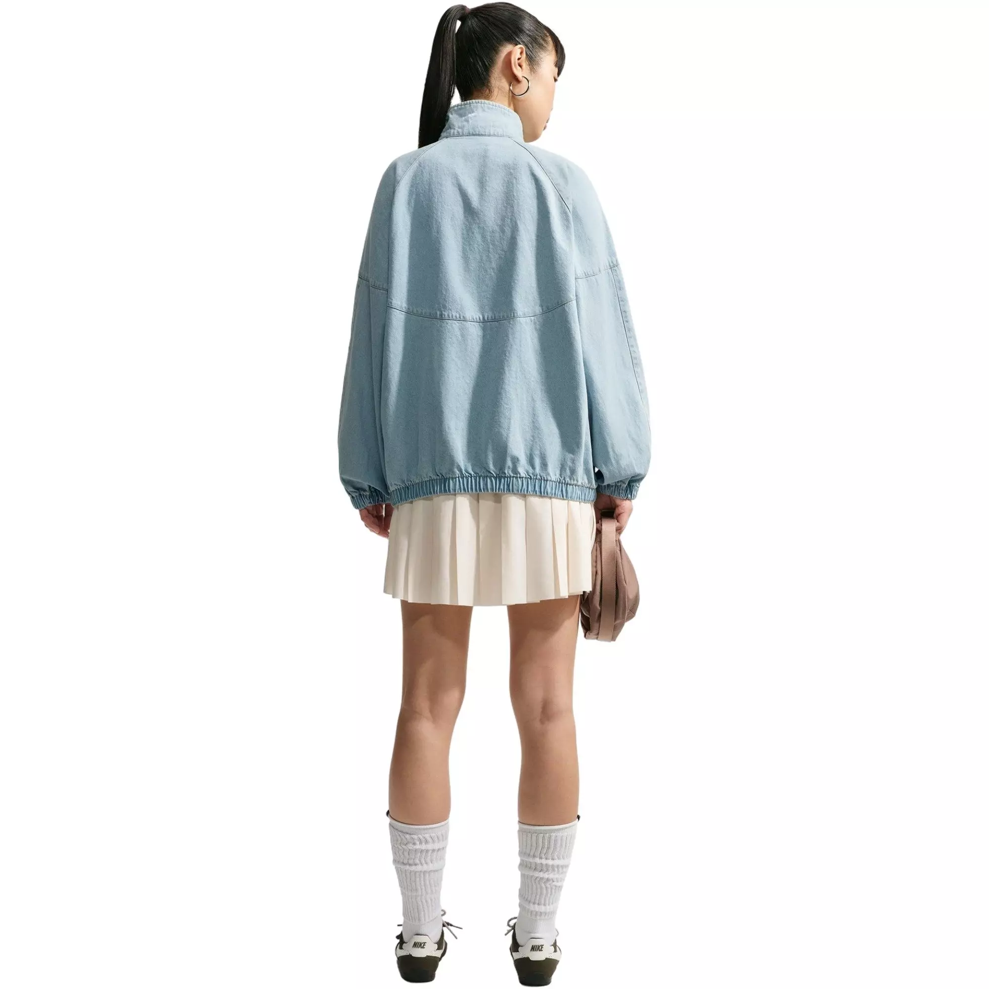 Nike Women's Windrunner Oversized Denim Jacket - BLUE