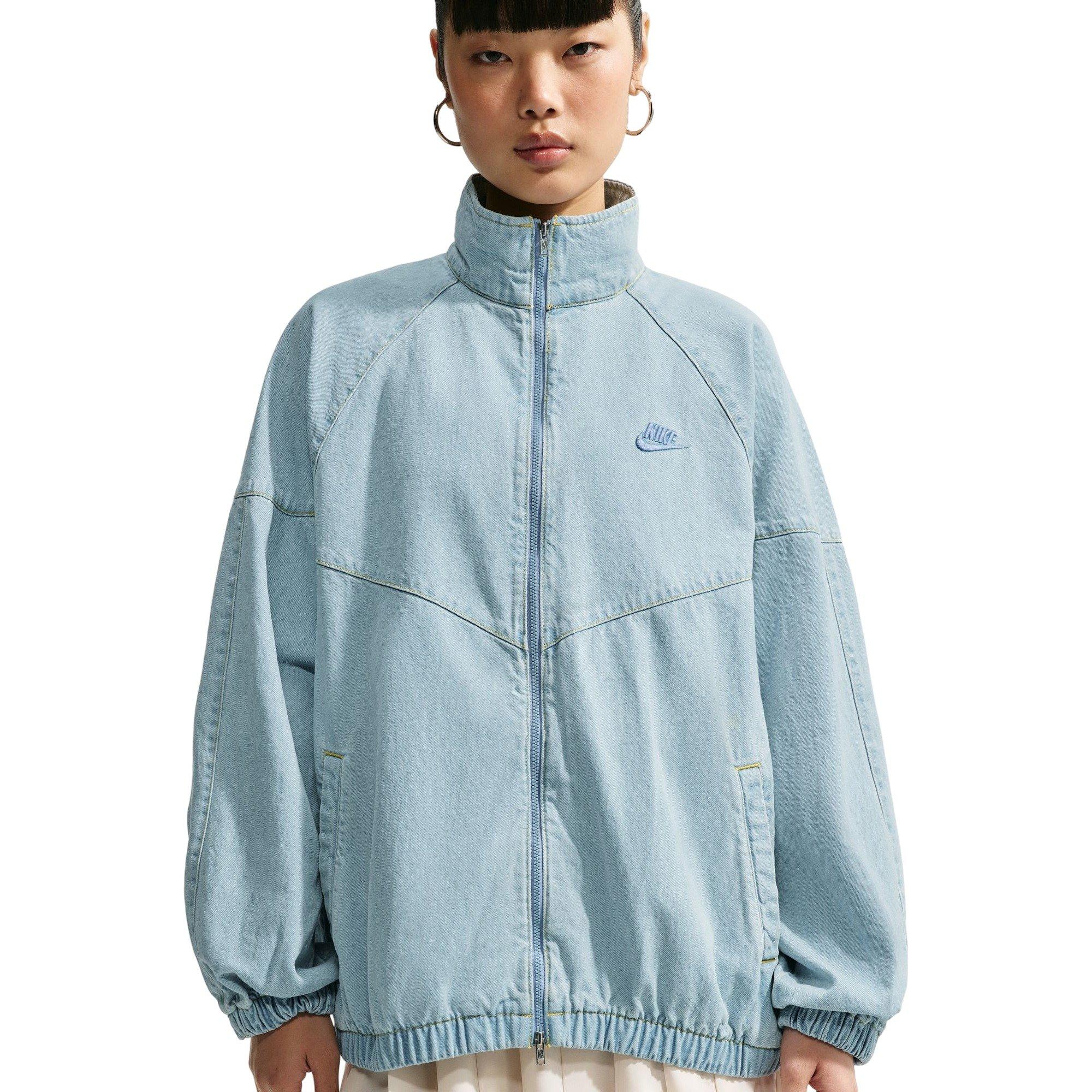Nike Women's Windrunner Oversized Denim Jacket - BLUE Thumbnail View 3