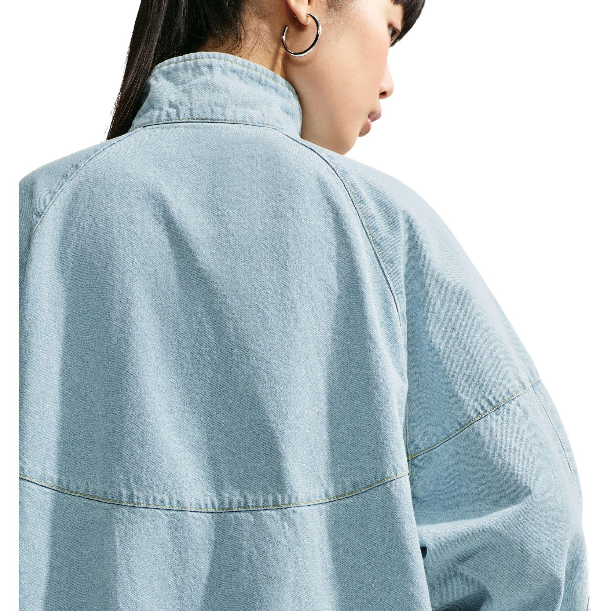Nike Women's Windrunner Oversized Denim Jacket - BLUE Thumbnail View 4