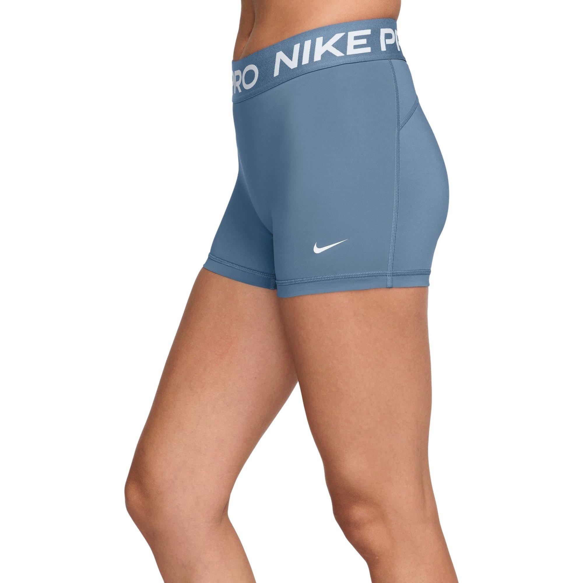 Nike Women's Pro Mid-Rise 3" Biker Shorts - Blue - BLUE Thumbnail View 3