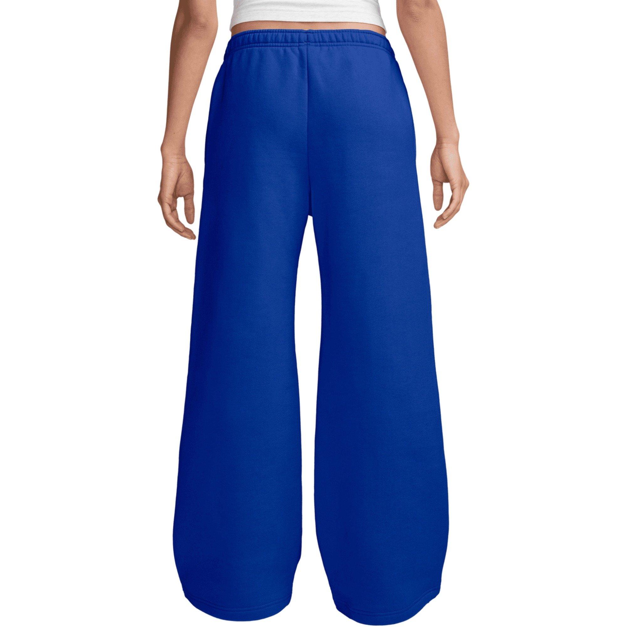 Nike Women's Studio Fleece Medium Weight Mid-Rise Wide-Leg Pants - BLUE Thumbnail View 2