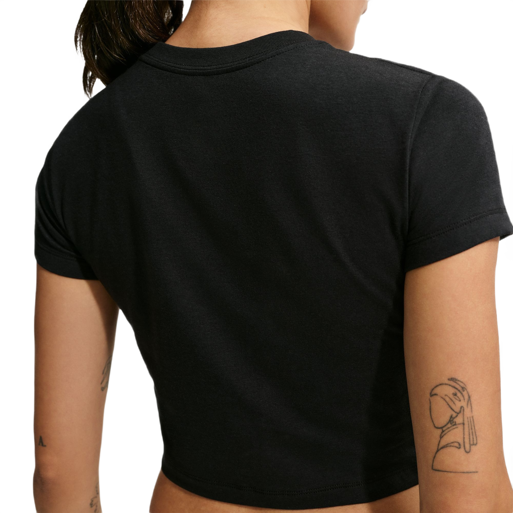 Nike Women's Sportswear Chill Knit Slim Cropped Tee - BLACK/BLUE
