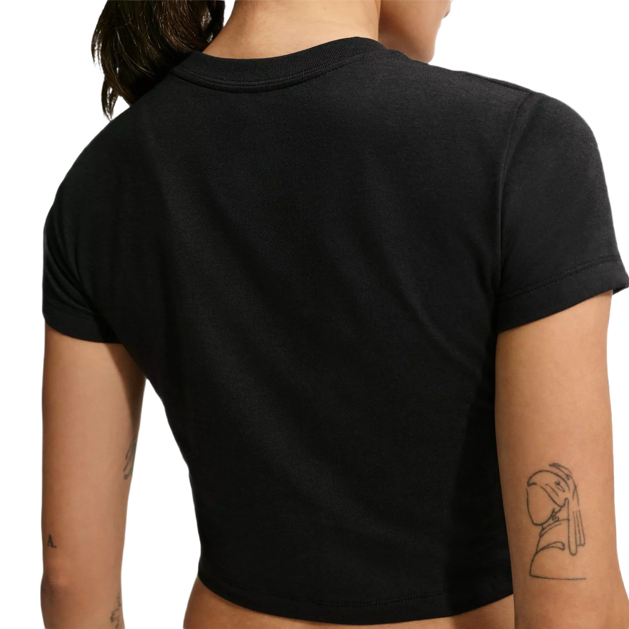Nike Women's Sportswear Chill Knit Slim Cropped Tee - BLACK/BLUE