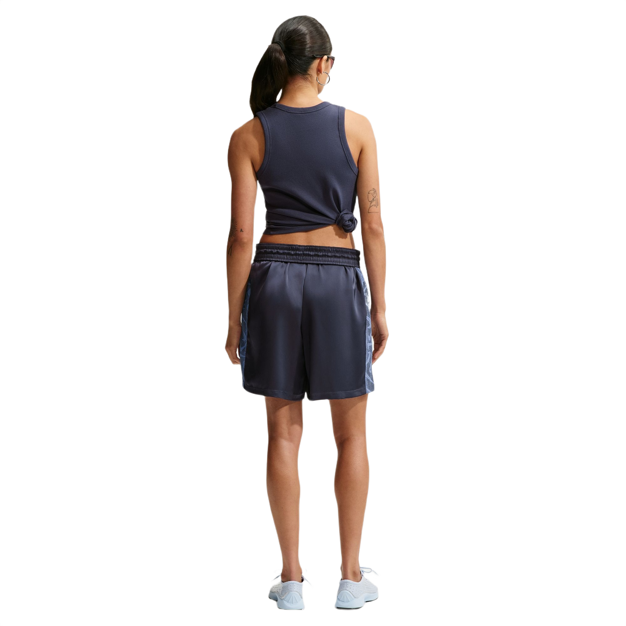 Nike Women's Sportswear Chill Lace Loose Mid-Rise Shorts - BLUE Thumbnail View 2