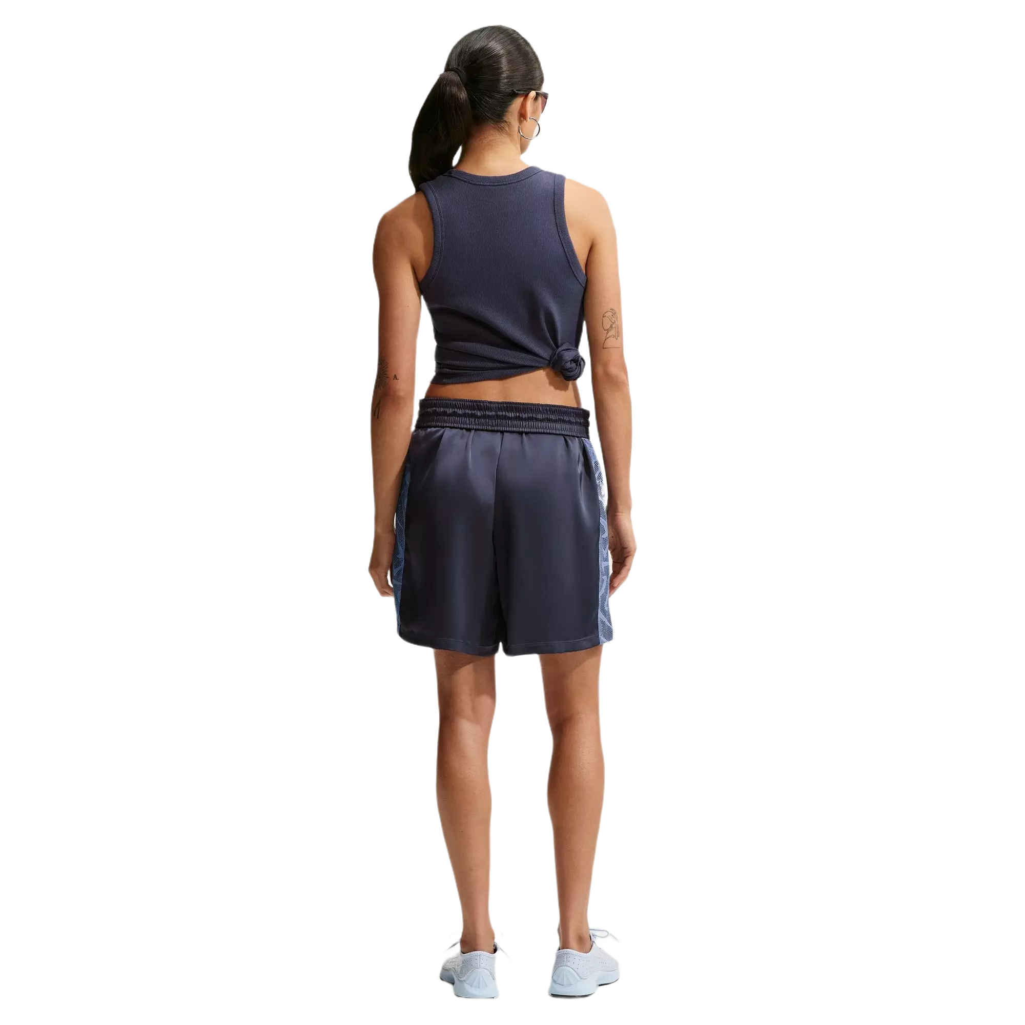 Nike Women's Sportswear Chill Lace Loose Mid-Rise Shorts - BLUE