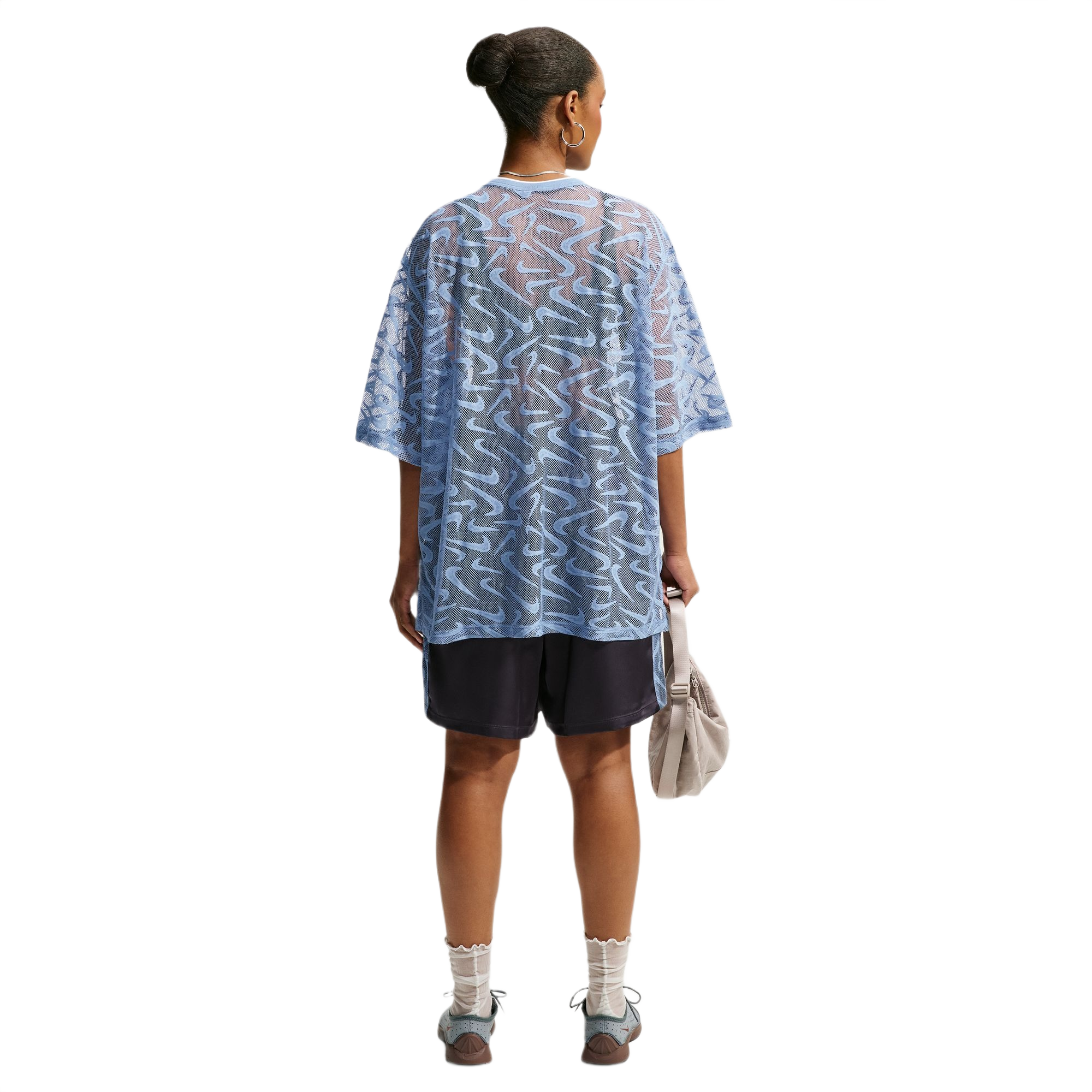Nike Women's Sportswear Chill Lace Oversized Jersey - BLUE Thumbnail View 2